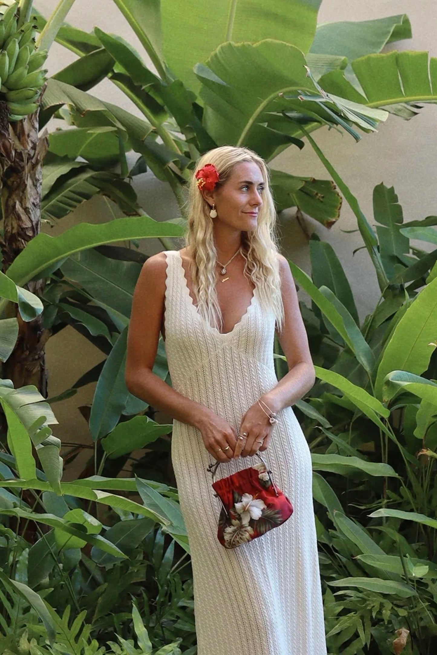 RHYTHM Scallop Knit Maxi Dress