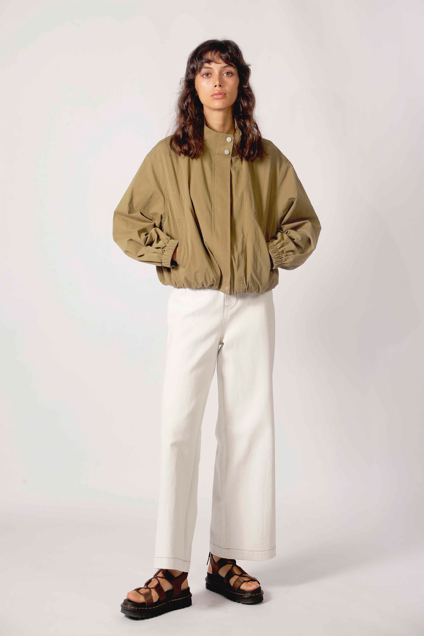 THE KORNER Rain Jacket in Khaki - Women's functional weather-ready jacket
