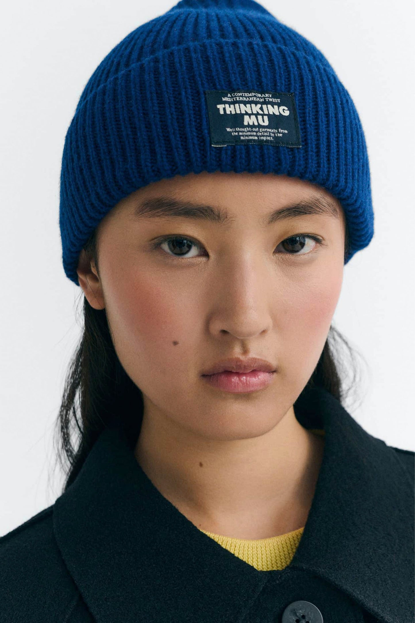 Pukas Surf Shop Thinking Mu Amor knit beanie in Indigo