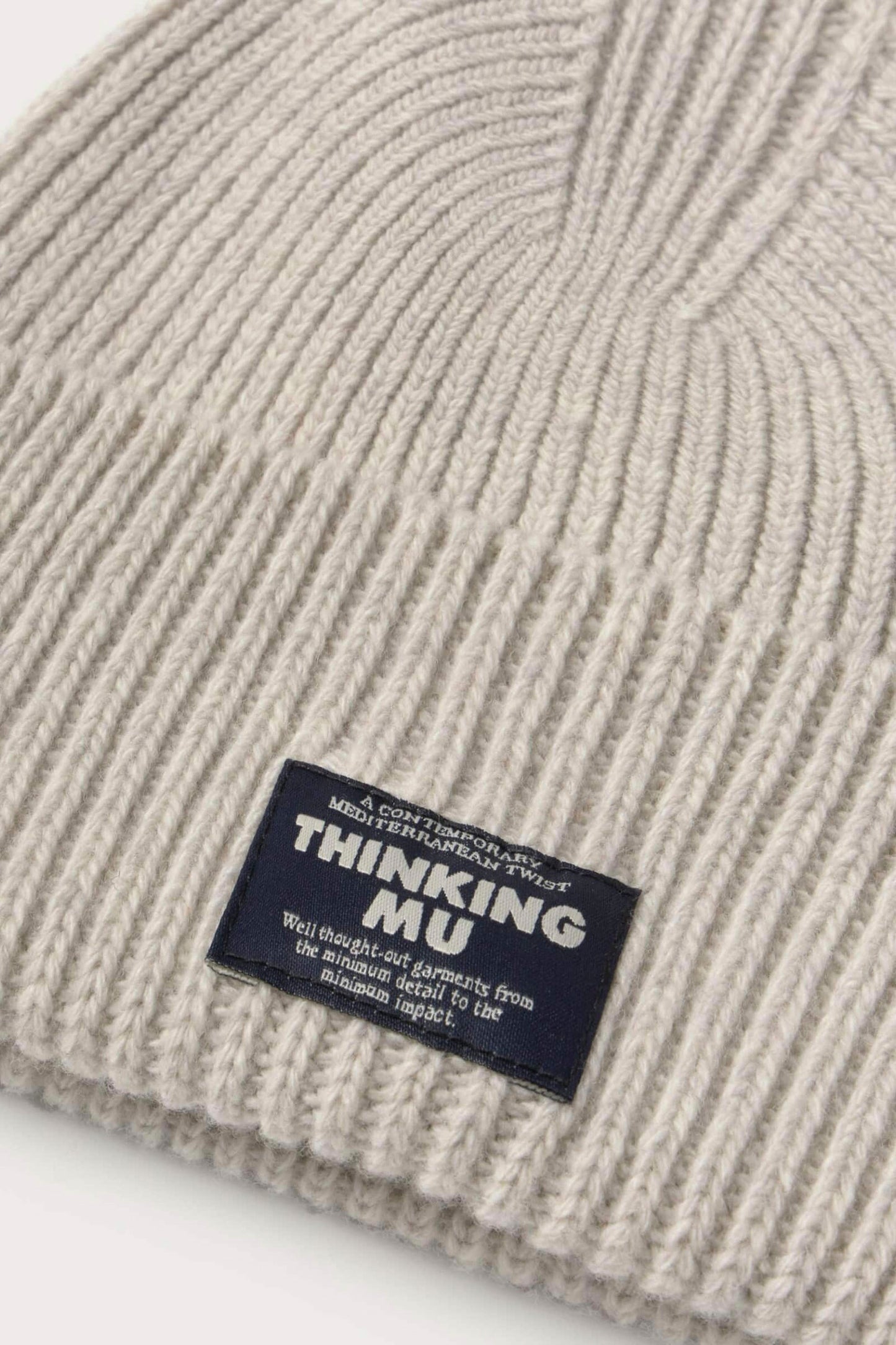 Pukas Surf Shop Thinking Mu knit beanie in Ivory