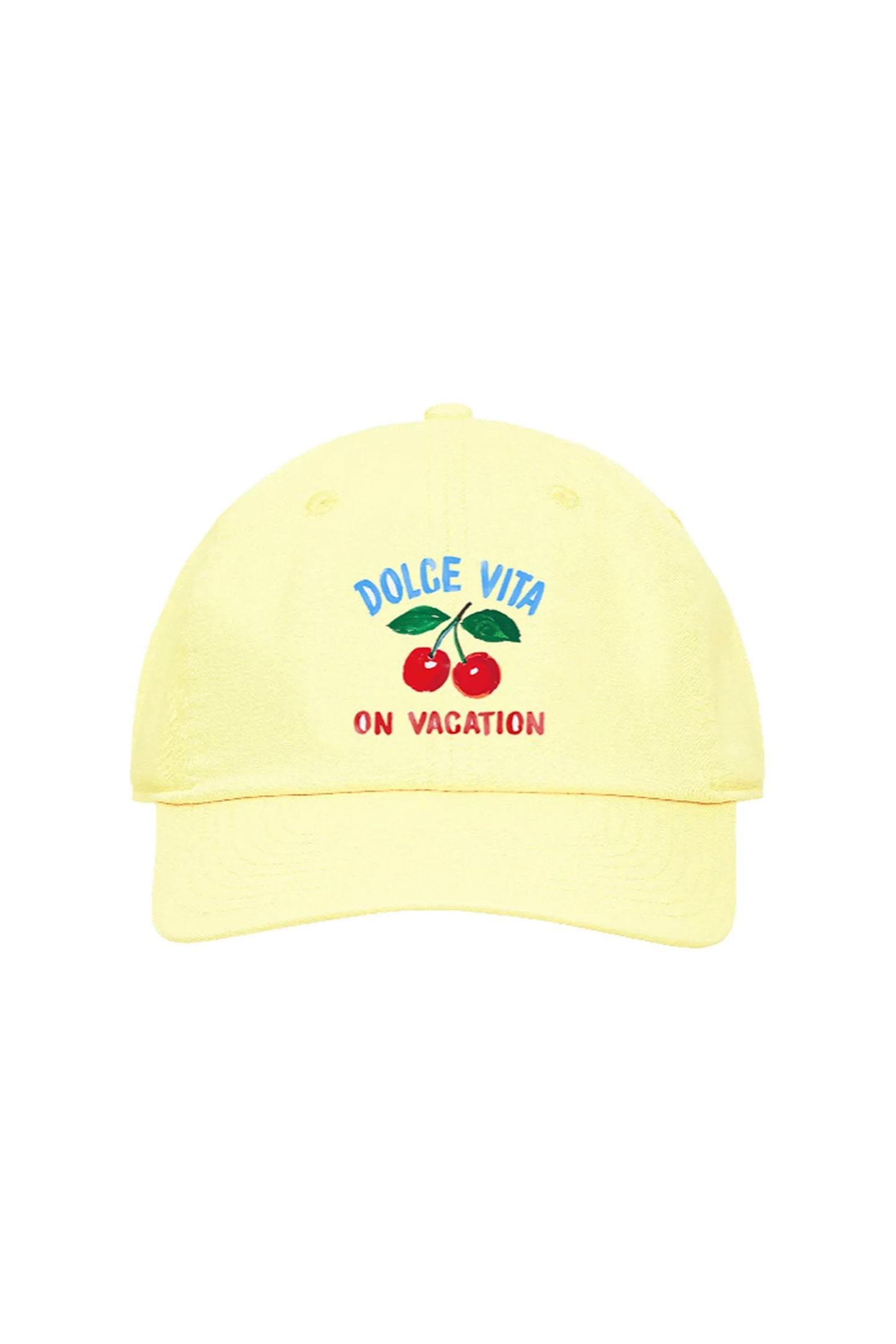 On Vacation Cherry Cap Pastel Yellow – women's summer cap at Pukas Surf Shop