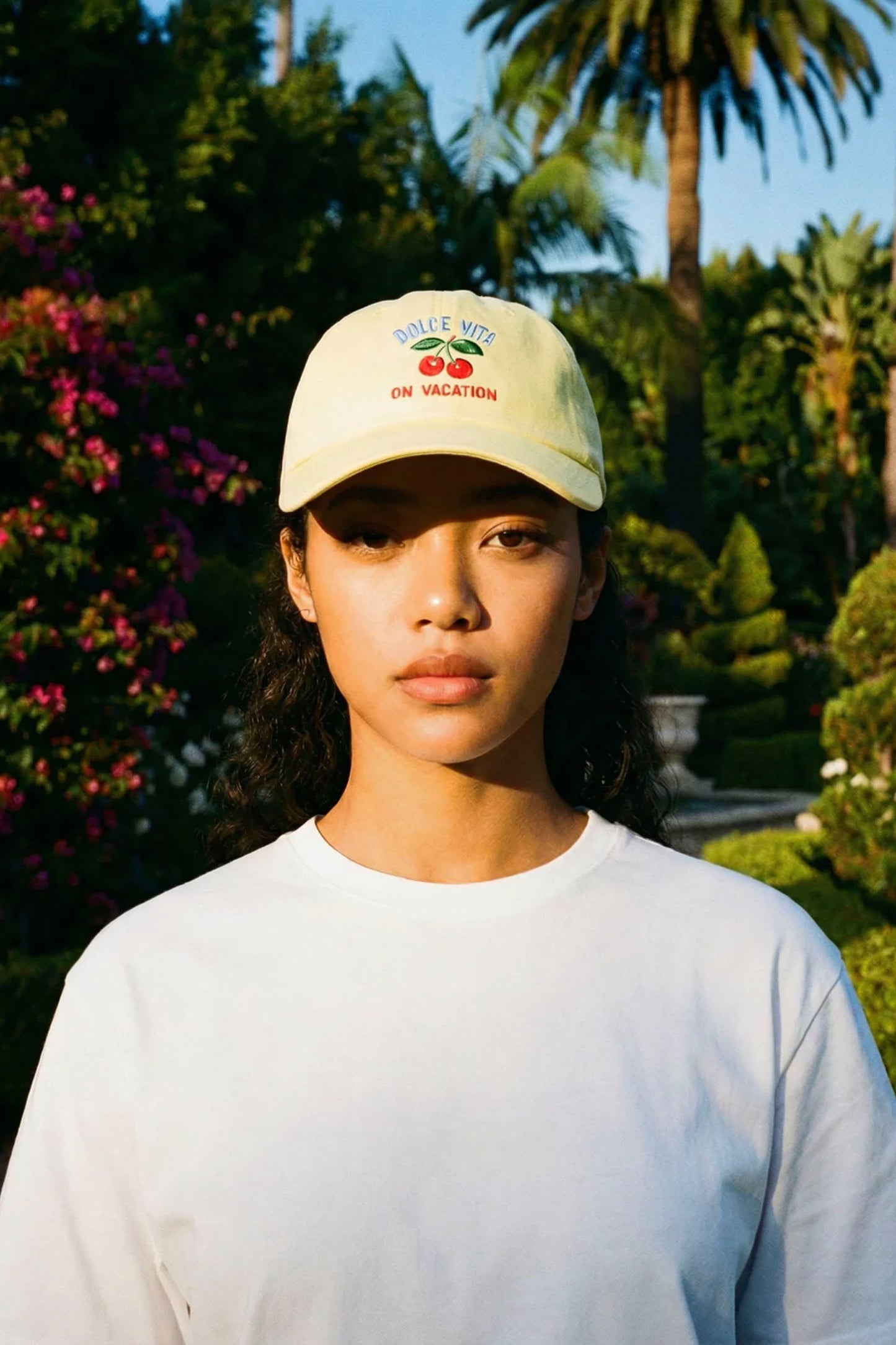 On Vacation Cherry Cap Pastel Yellow – women's summer cap at Pukas Surf Shop