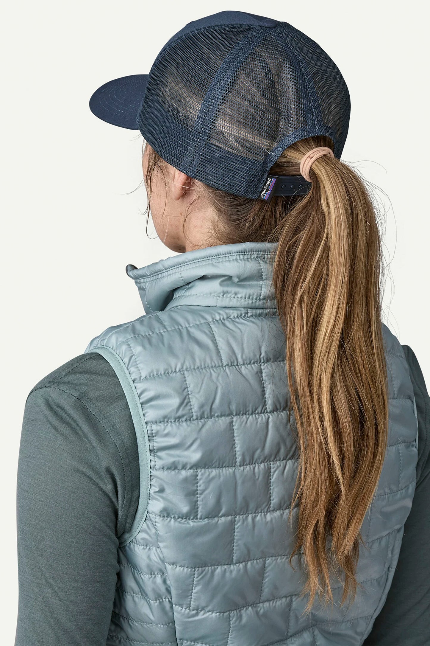 Pukas Surf Shop Patagonia P-6 Logo Trucker Hat in New Navy