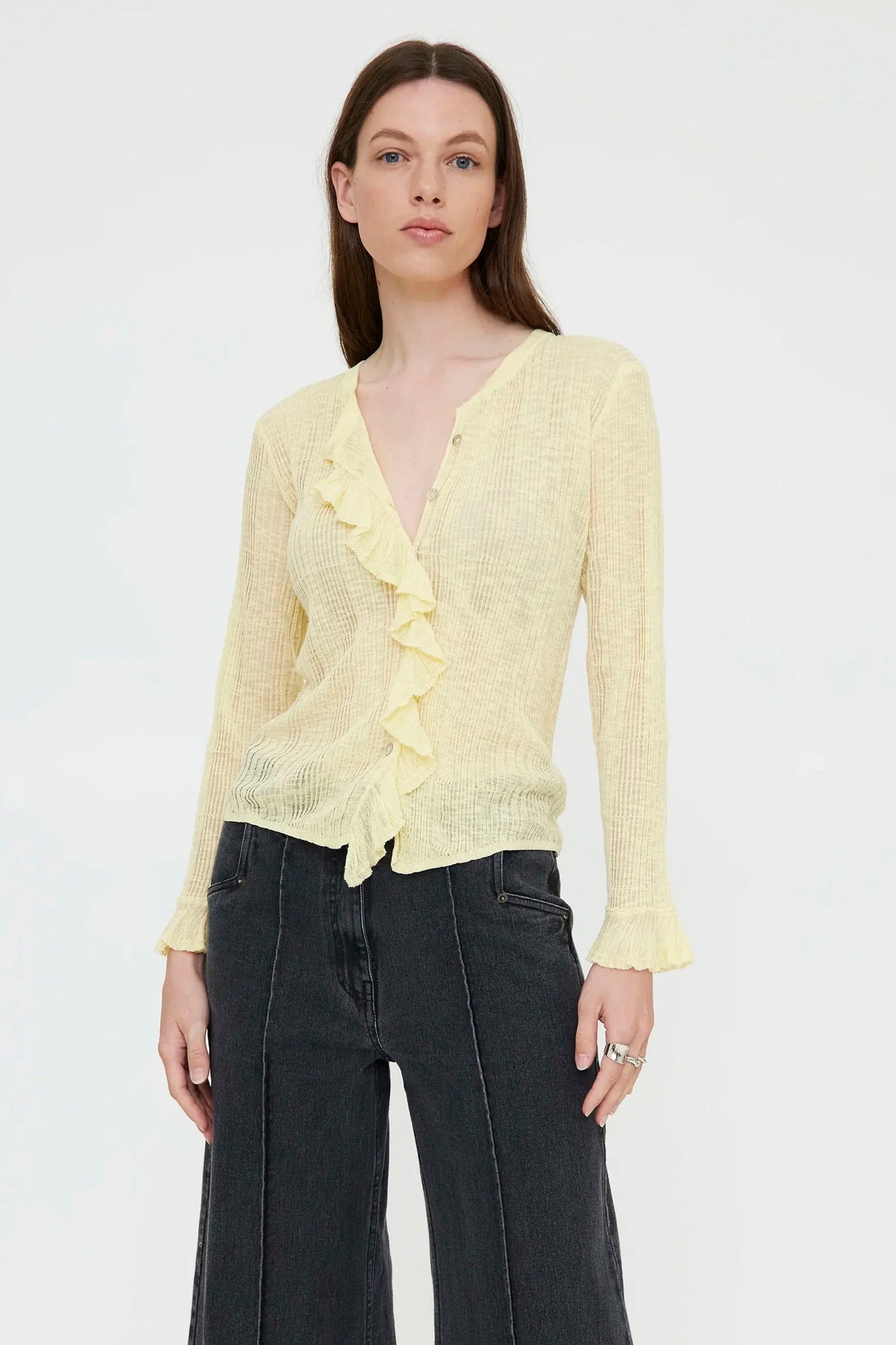 Wild Pony yellow light cardigan for women - coastal lifestyle apparel at Pukas Surf Shop