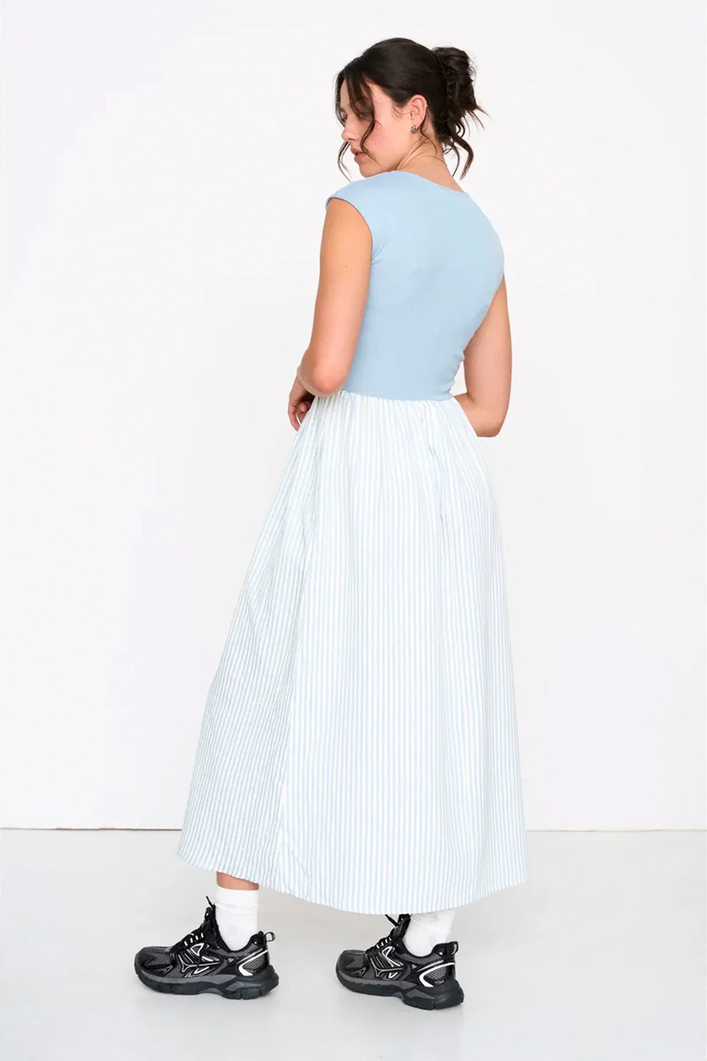 24COLOURS blue striped dress - coastal lifestyle women's clothing at Pukas Surf Shop
