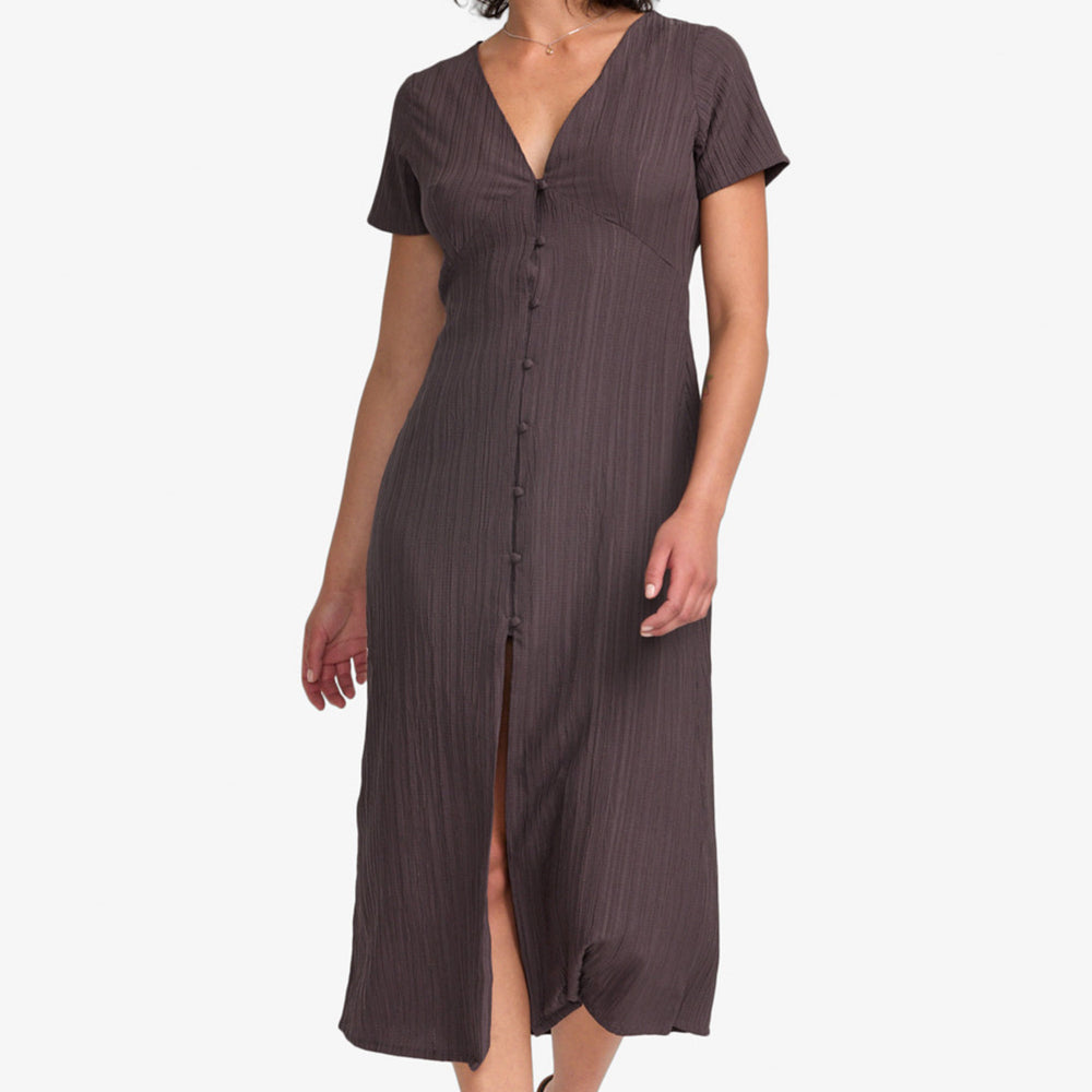 Pukas-Surf-Shop-Woman-Dress-Rvca-Understated-Midi-Raisin