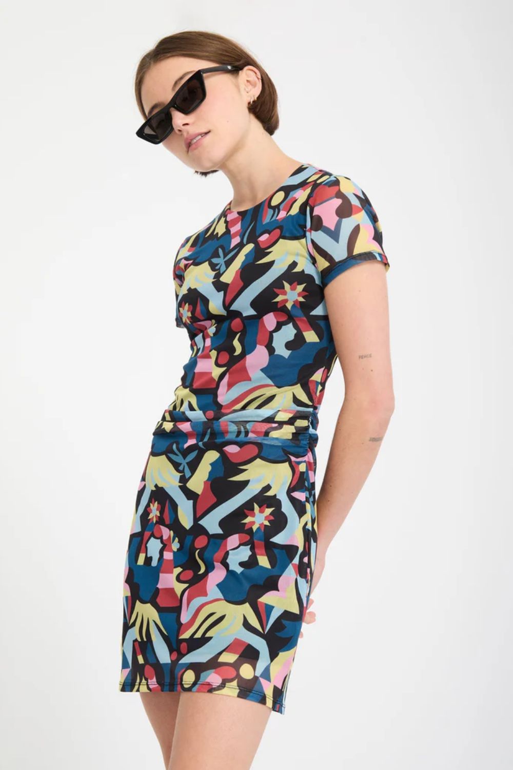 Volcom FA Bruno Lucas Dress in multi-color – women's surf-inspired artistic print dress
