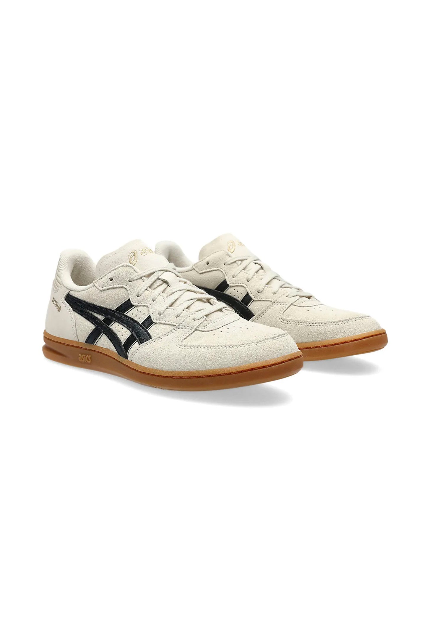 Asics Skyhand OG oatmeal black - full lateral view showing 90s handball heritage design