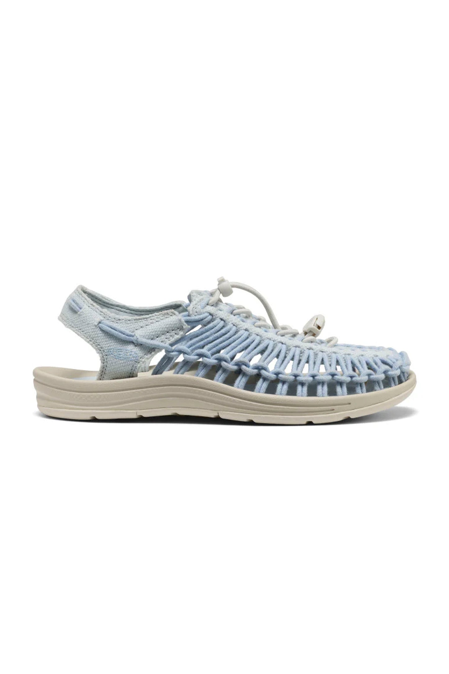KEEN UNEEK Canvas Ballad Blue – Women's canvas cord sandal with lace-lock toggle, available at Pukas Surf Shop