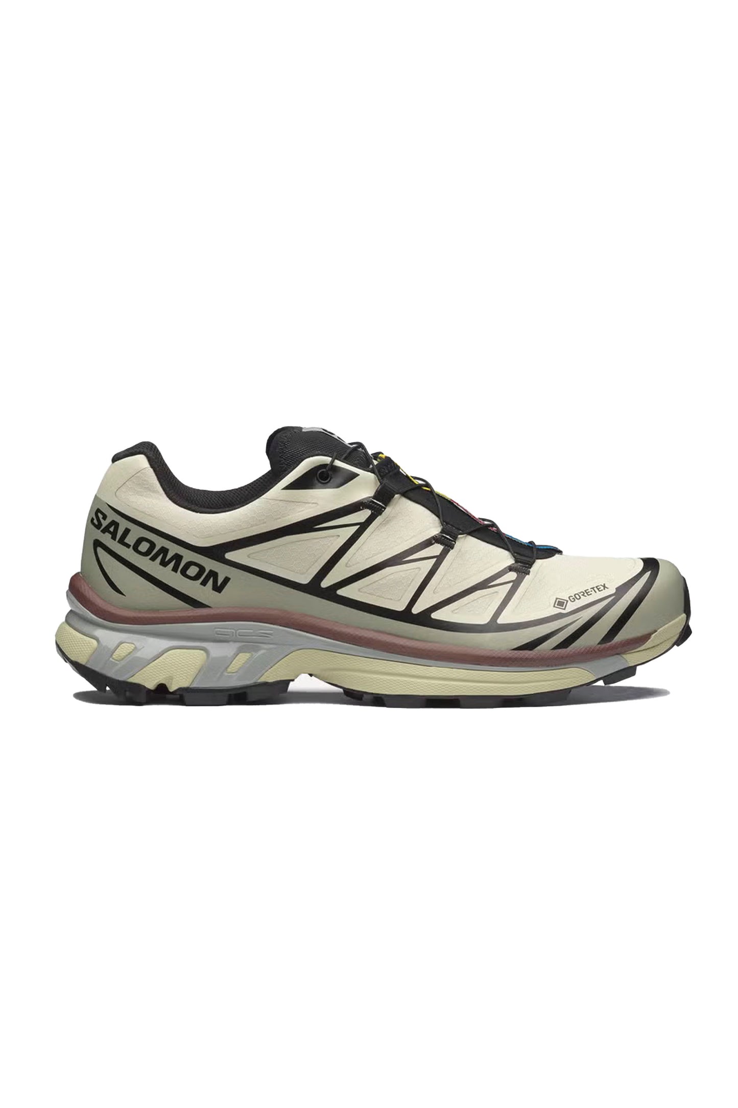 SALOMON XT-6 GORE-TEX waterproof sneaker in aspargus green and tea colorway for women