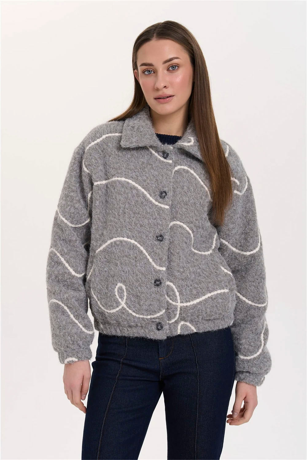 24COLOURS Grey Buttoned Jacket | Shop at PUKAS SURF SHOP
