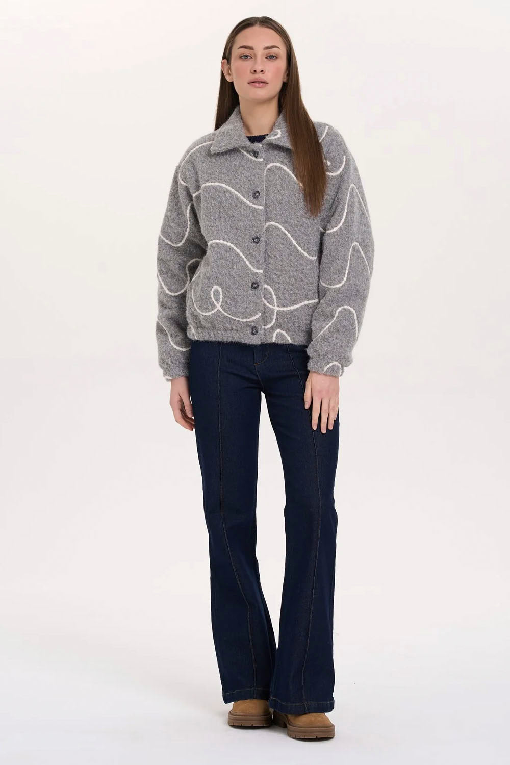 24COLOURS Grey Buttoned Jacket | Shop at PUKAS SURF SHOP