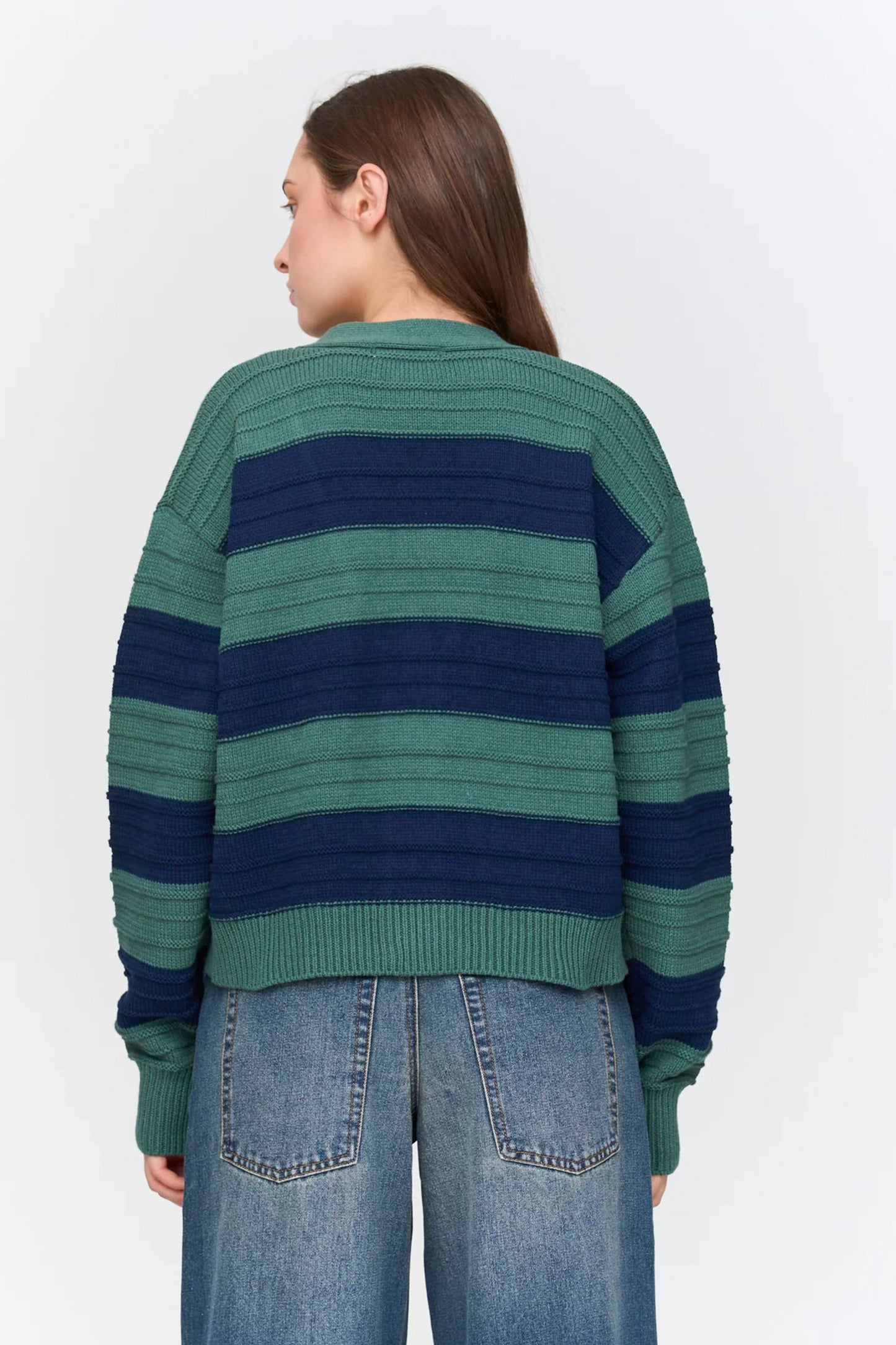 24 Colours Pukas Surf Shop striped knit cardigan soft texture bold bands