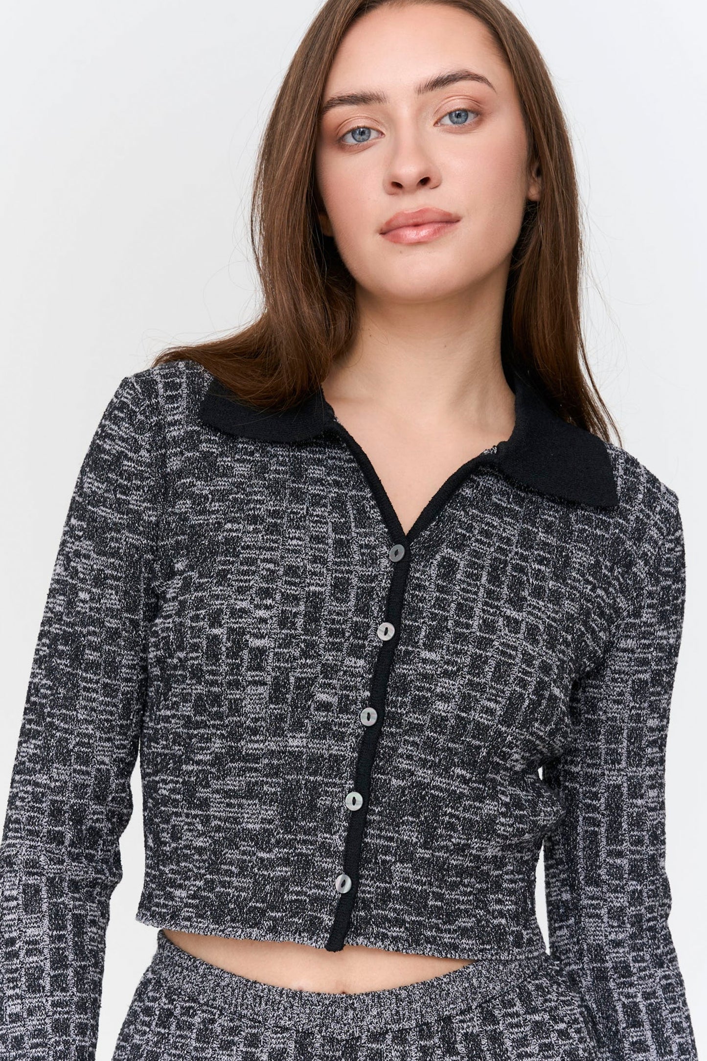 24 Colours Pukas Surf Shop marled cardigan relaxed drape textured knit style