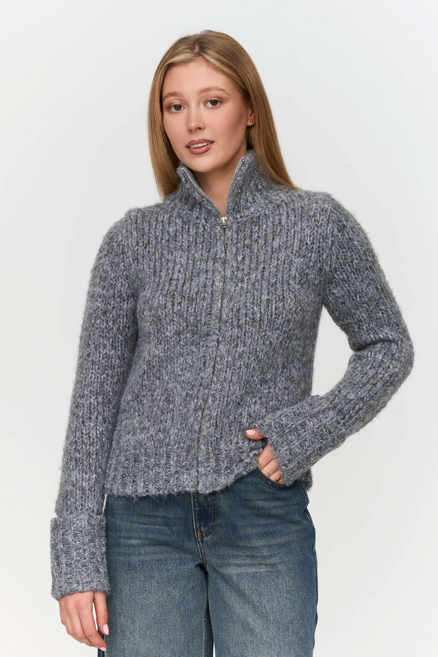 24 Colours Pukas Surf Shop soft knit button-front cardigan relaxed texture style