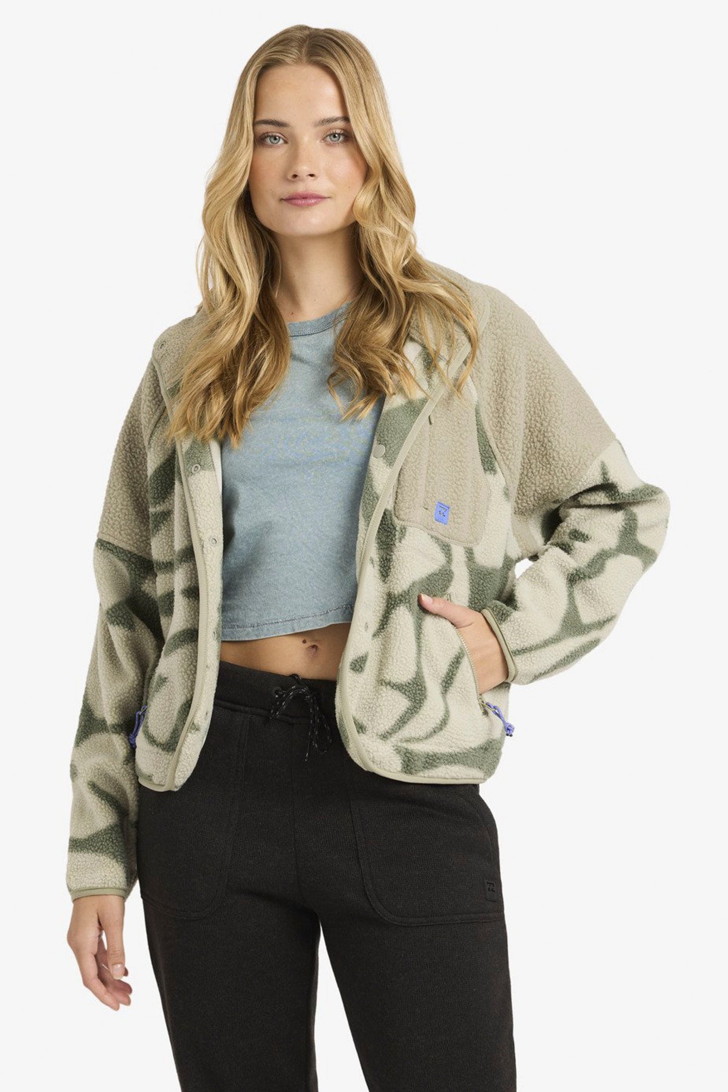 Pukas Surf Shop Billabong Popoyo Snap-Up polar jacket cream relaxed fit