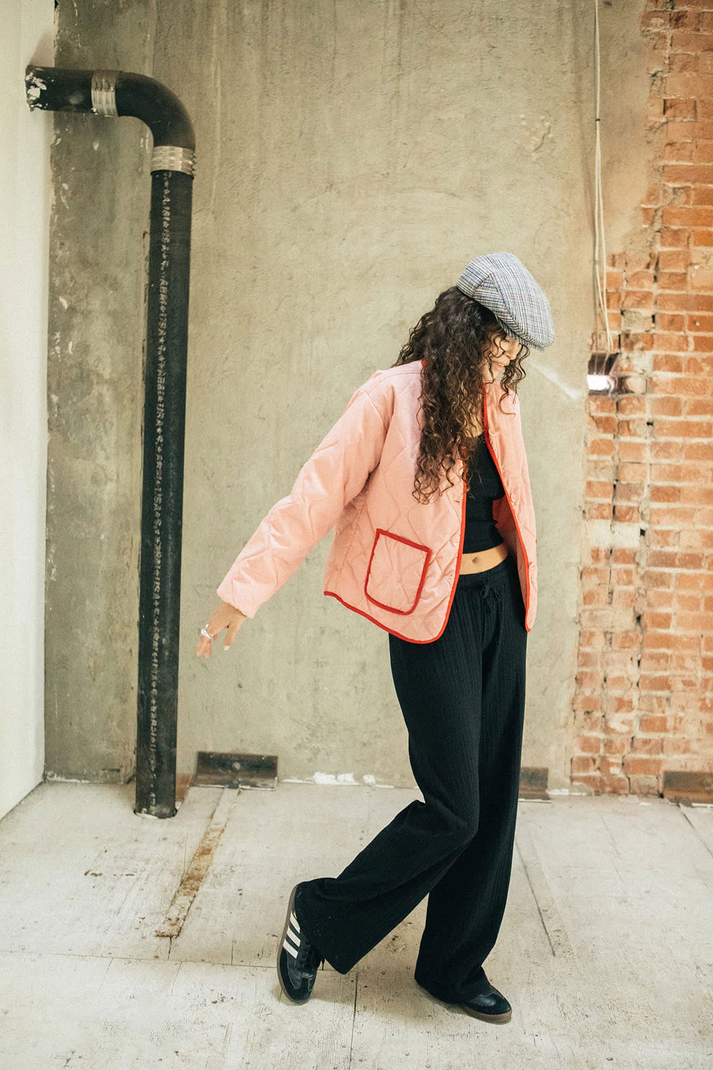 Pukas Surf Shop Woman Jacket Brixton Delilah Quilted Mellow Rose