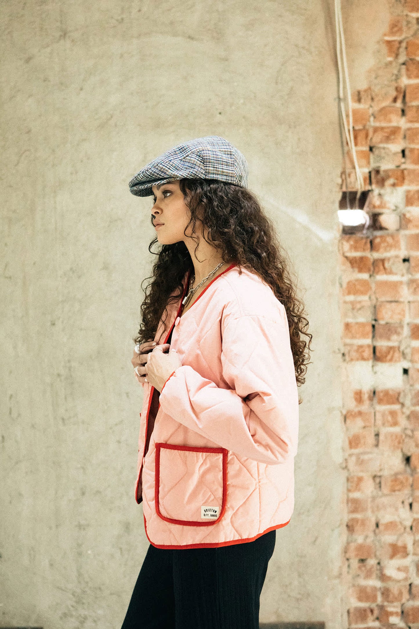 Pukas Surf Shop Woman Jacket Brixton Delilah Quilted Mellow Rose