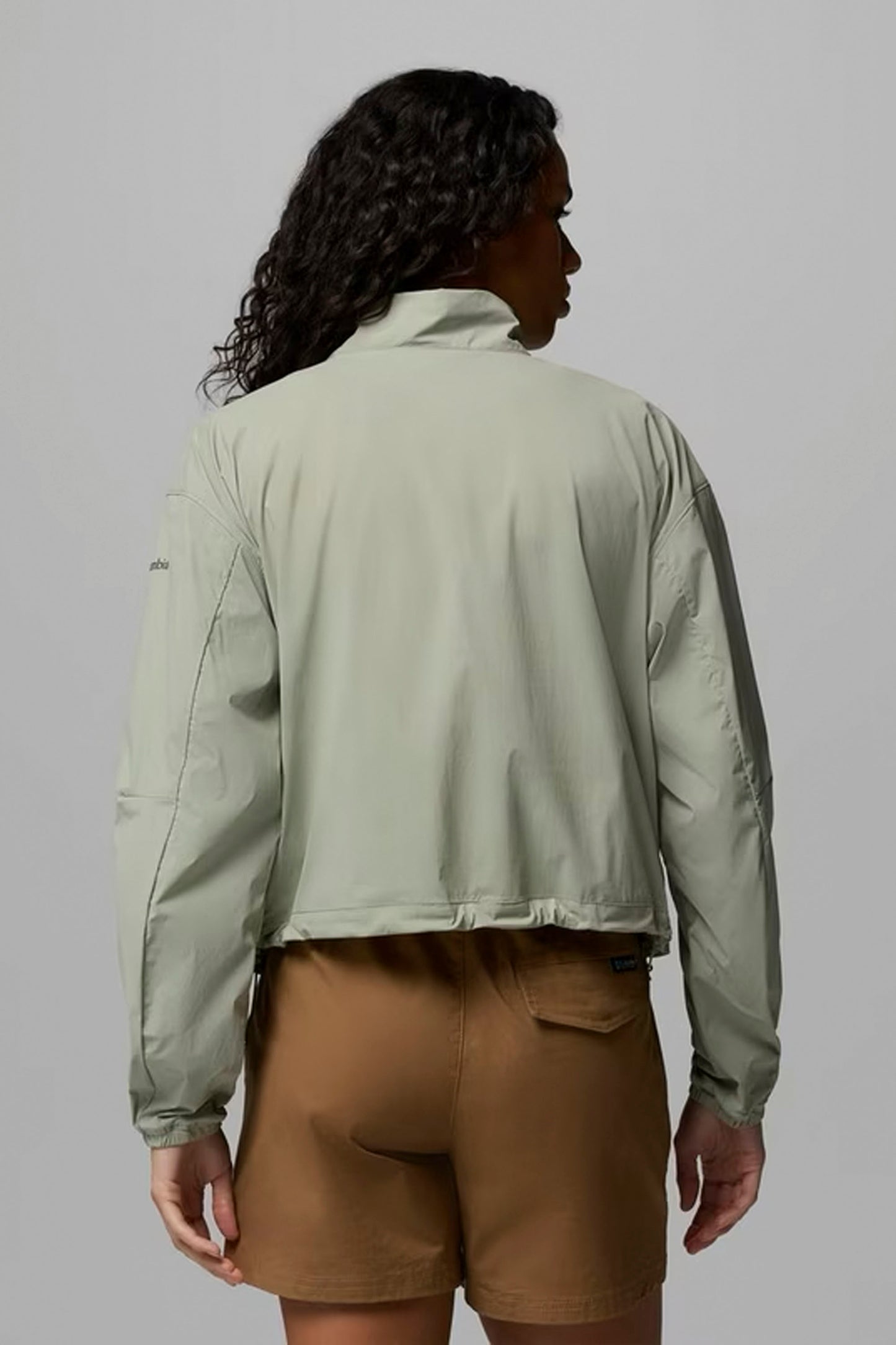 Back view of Columbia Amaze Stretch Jacket - barrel sleeves and elastic cuffs detail