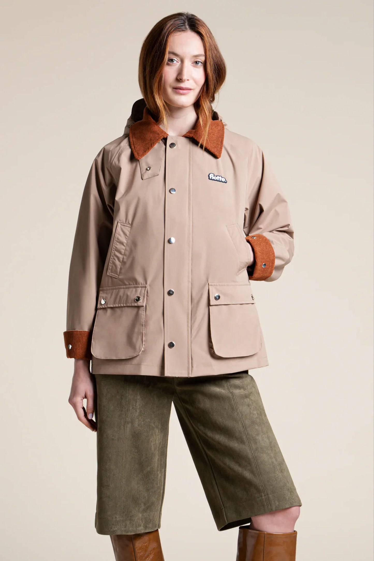 Pukas Surf Shop Flotte women’s waterproof raincoat in Sahara