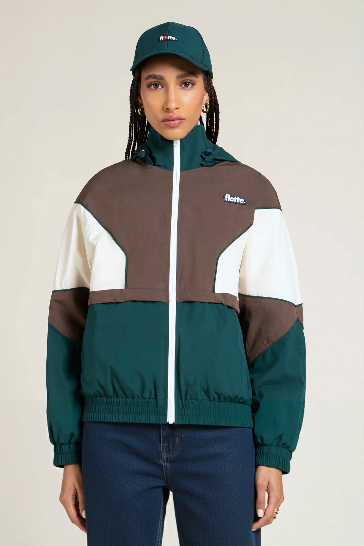 Pukas Surf Shop Flotte women’s waterproof jacket in Sapin Chocolat