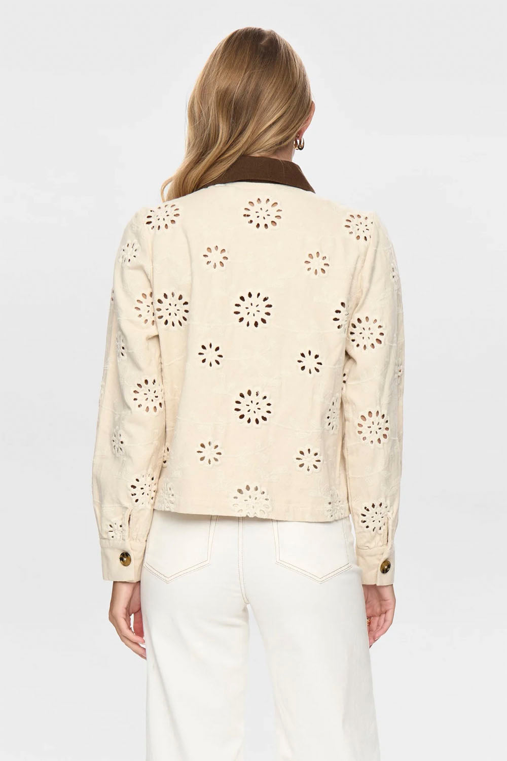 NÜMPH Nuenora Jacket in Irish Cream – women's structured tailored jacket in warm cream, available at Pukas Surf Shop