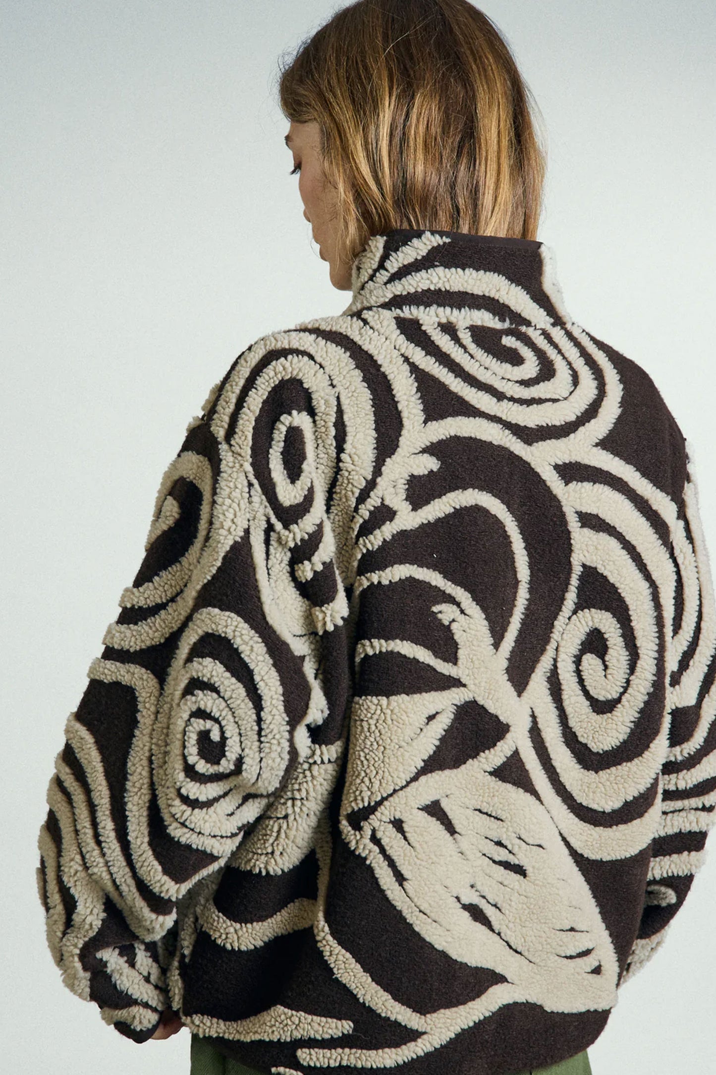 Pukas Surf Shop Woman Jacket Obey Swirls Jacquard Brown Multi