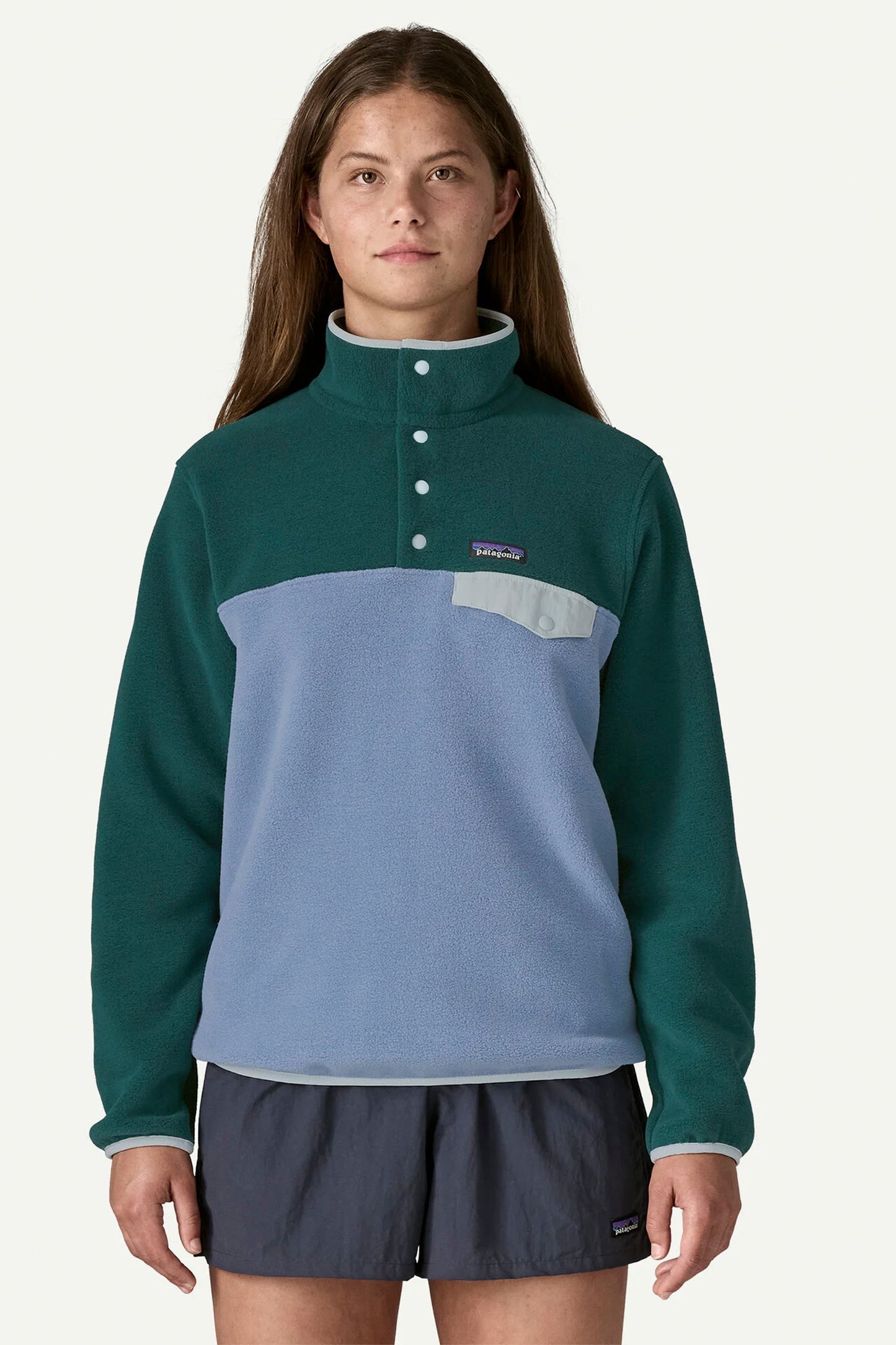 Pukas Surf Shop Patagonia Women's Lightweight Synchilla Snap-T Fleece Pullover in Barnacle Blue