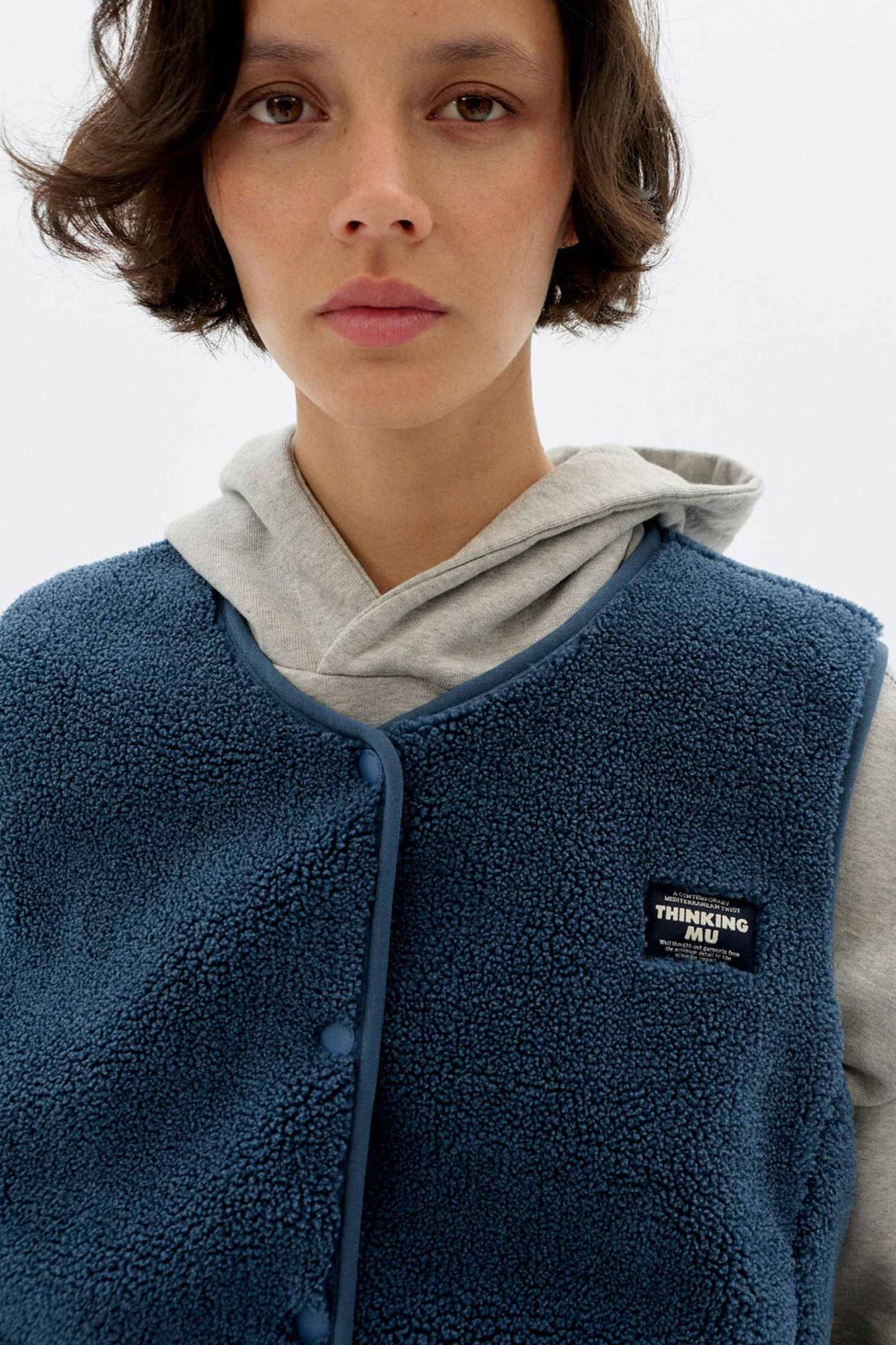 Pukas Surf Shop Woman Jacket Thinking Mu Fuzz Jay Vest Blue