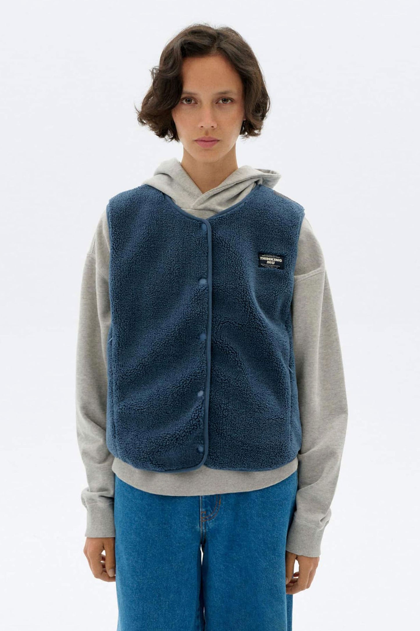 Pukas Surf Shop Woman Jacket Thinking Mu Fuzz Jay Vest Blue