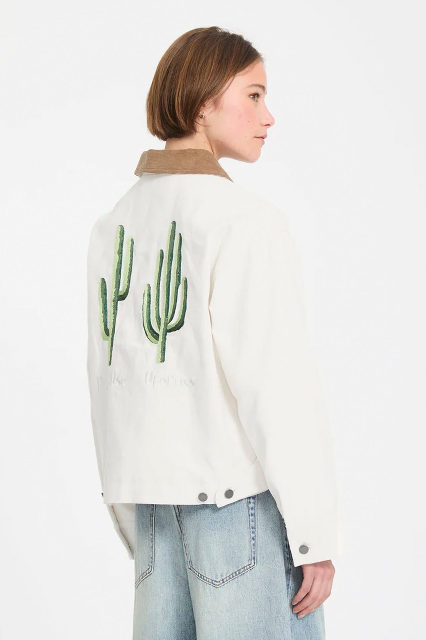 Volcom FA Mickey Mason Jacket Off White – Women's relaxed-fit collab jacket at Pukas Surf Shop