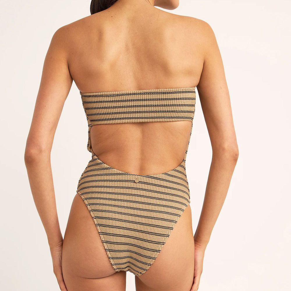 Pukas Surf Shop Woman One Piece Rhythm Sol Stripe Strapless Black