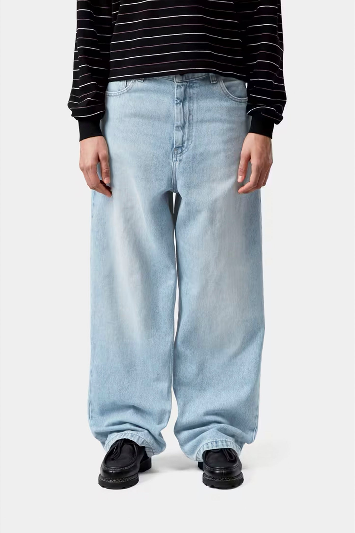 CARHARTT WIP Brandon Pant in blue heavy worn bleached denim for women