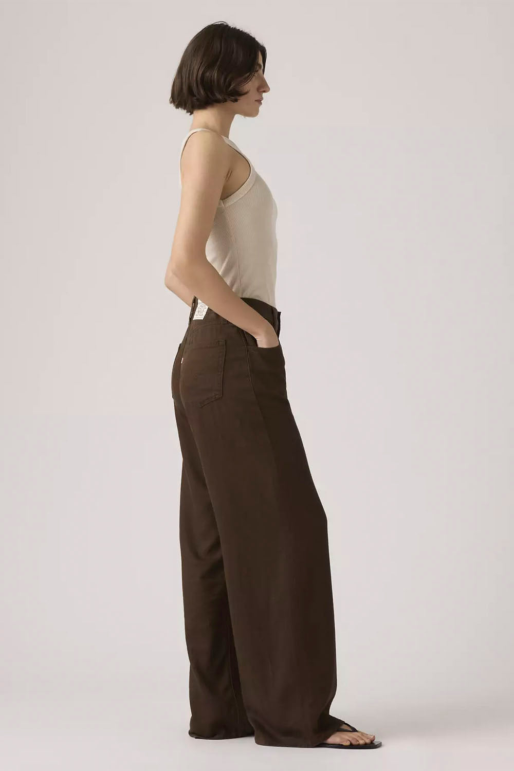 LEVIS Cinch Wide Leg Hot Fudge Linen Trousers | Shop at PUKAS SURF