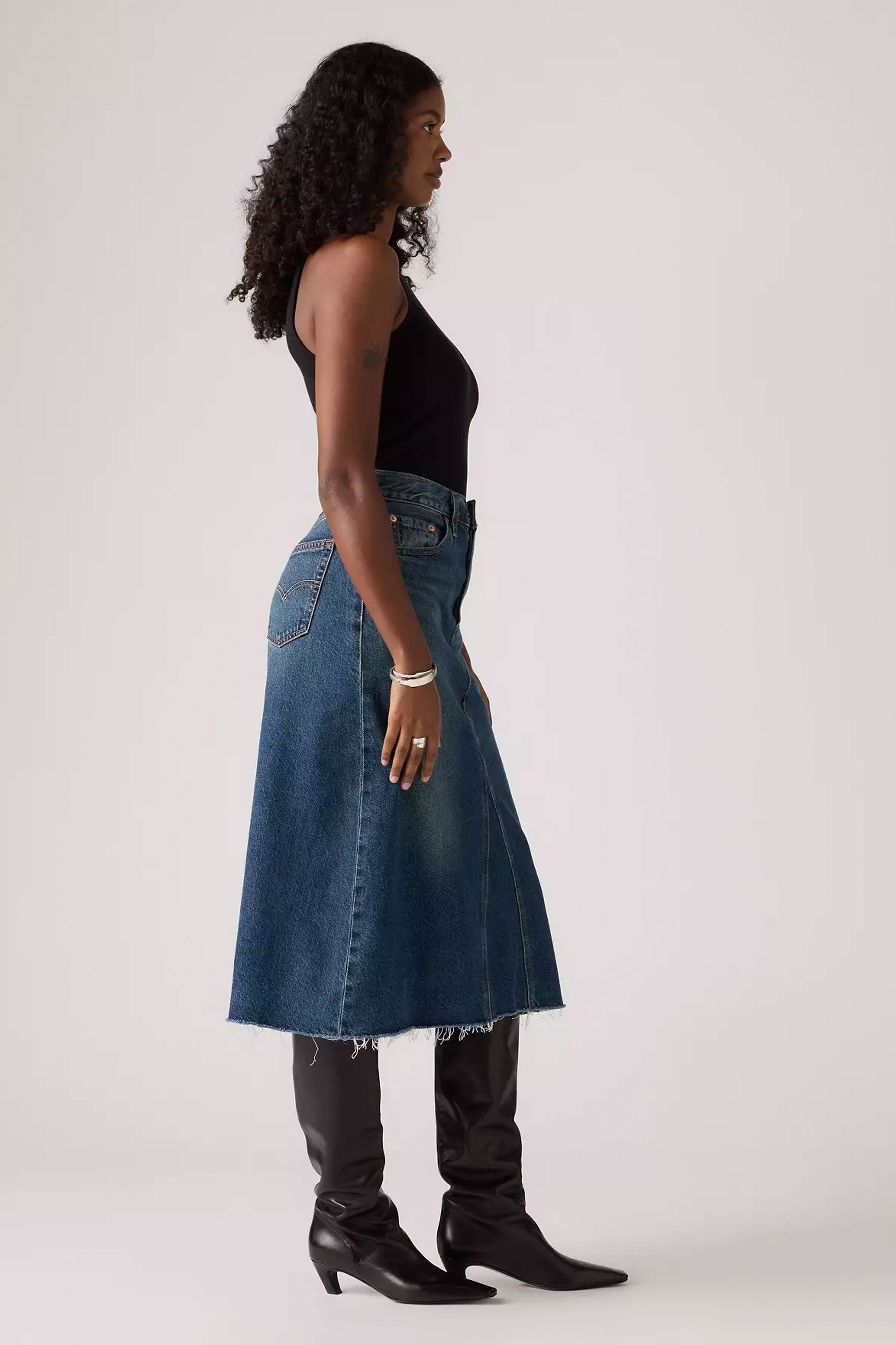 LEVIS HIGH RISE A LINE DECON SKIRT HINGED HEART | Shop at PUKAS