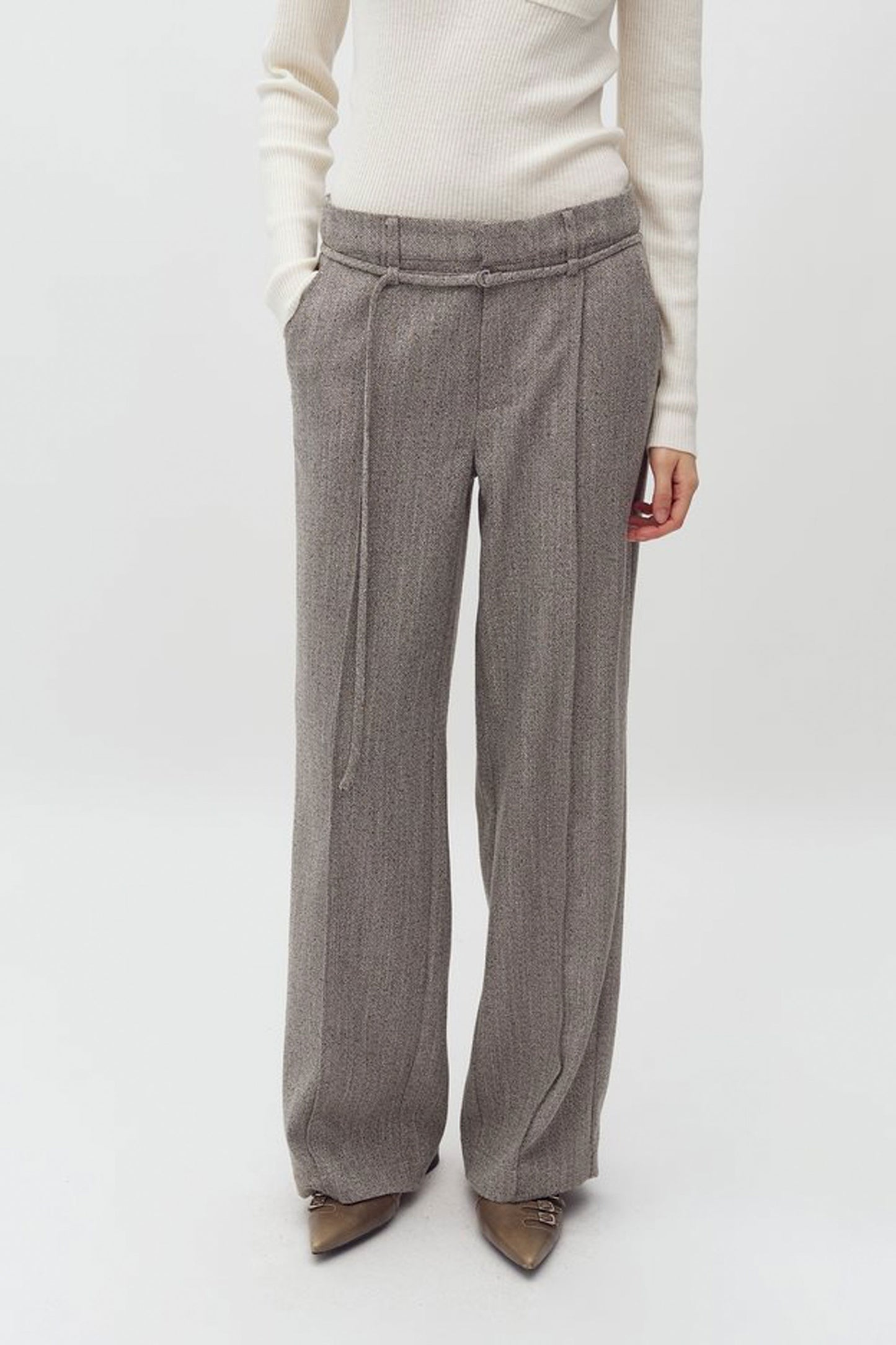 Pukas Surf Shop Woman Pants Mbym Micha Pants Medium Grey Melange 1