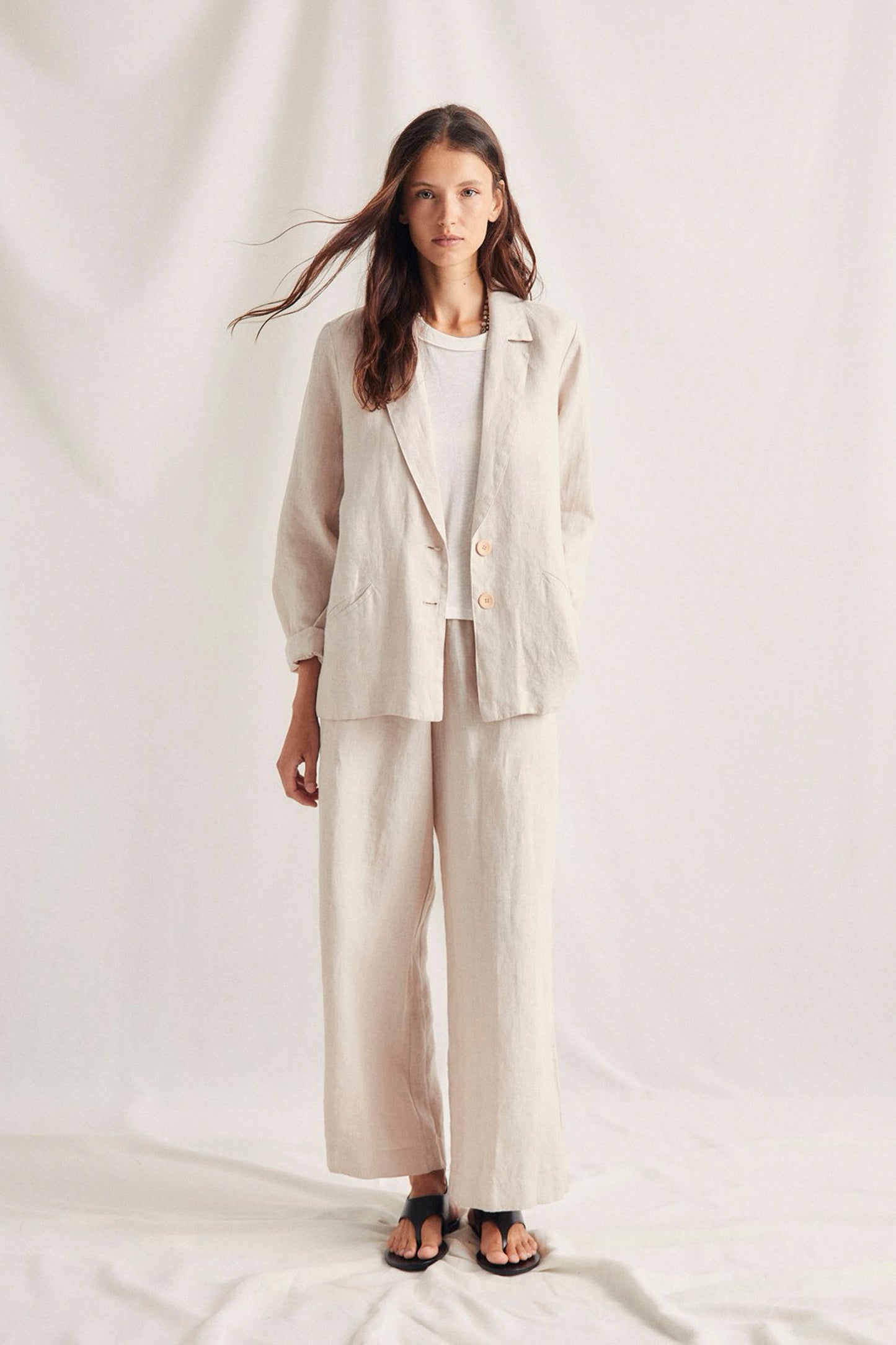 MI&CO Dora Linen Pant in Arena - Women's relaxed fit linen pants
