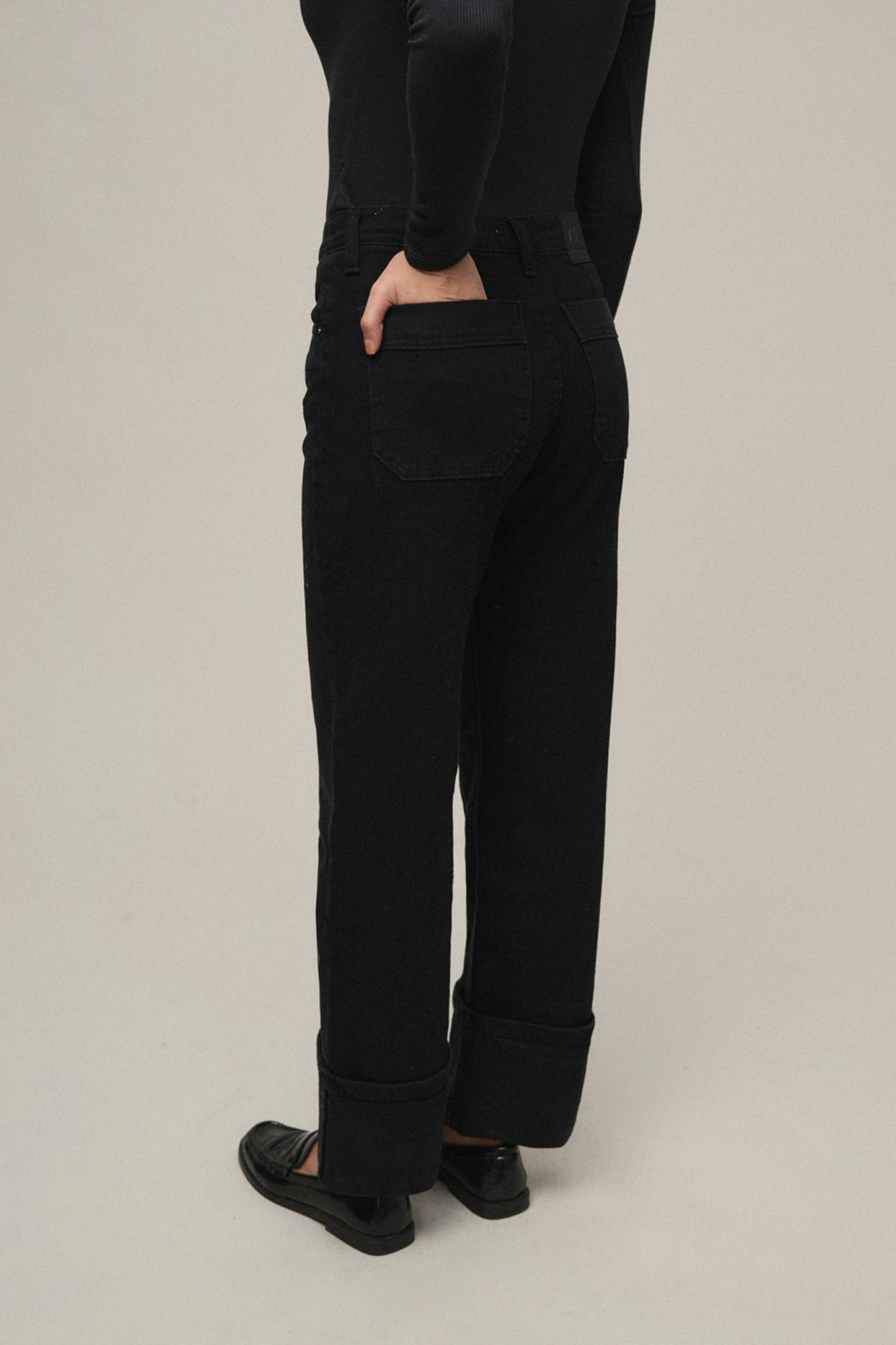 Mi & Co Pukas Surf Shop black duck canvas trousers wide hem relaxed structure