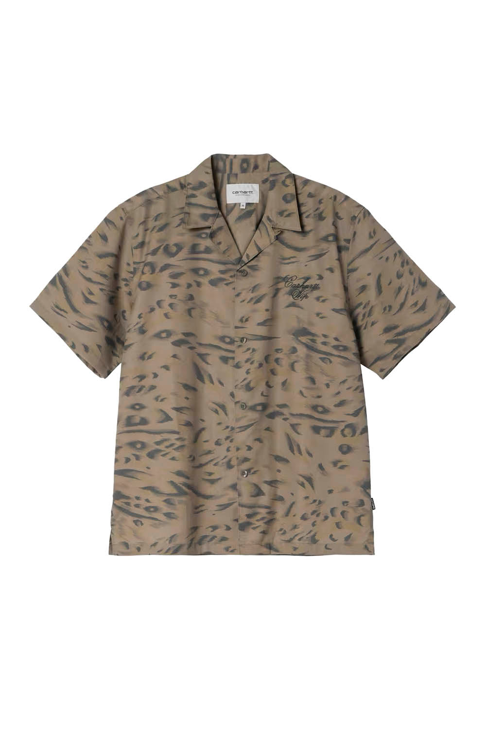 Camouflage-patterned shirt on a white background