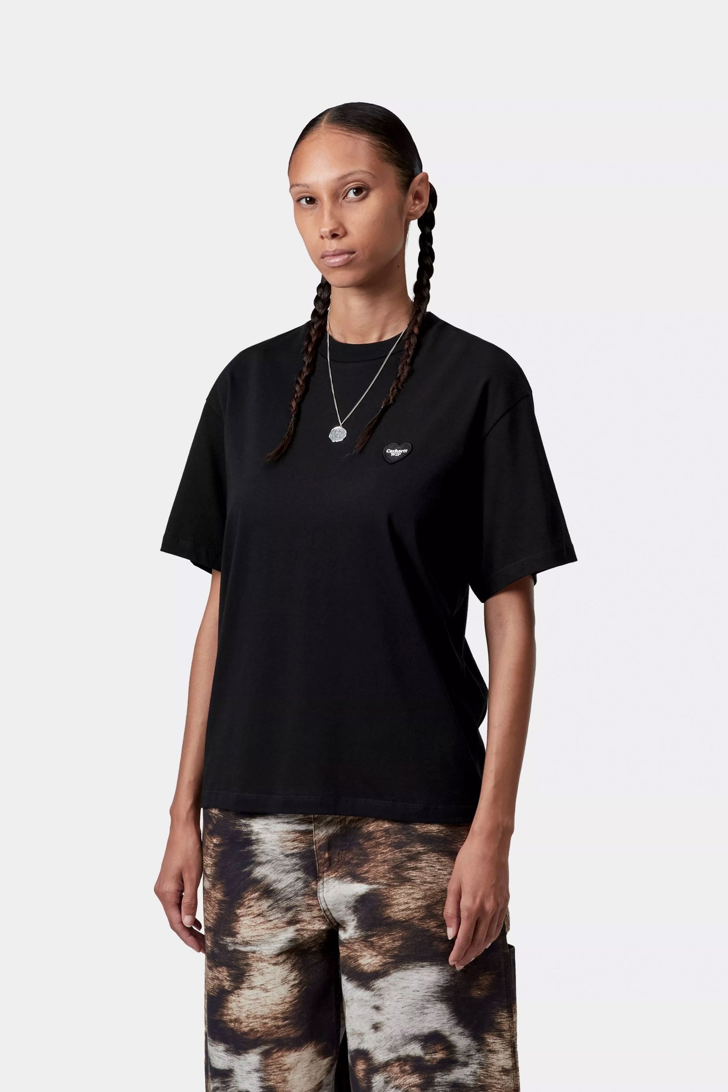 Pukas Surf Shop Carhartt Wip women’s black tee with heart patch