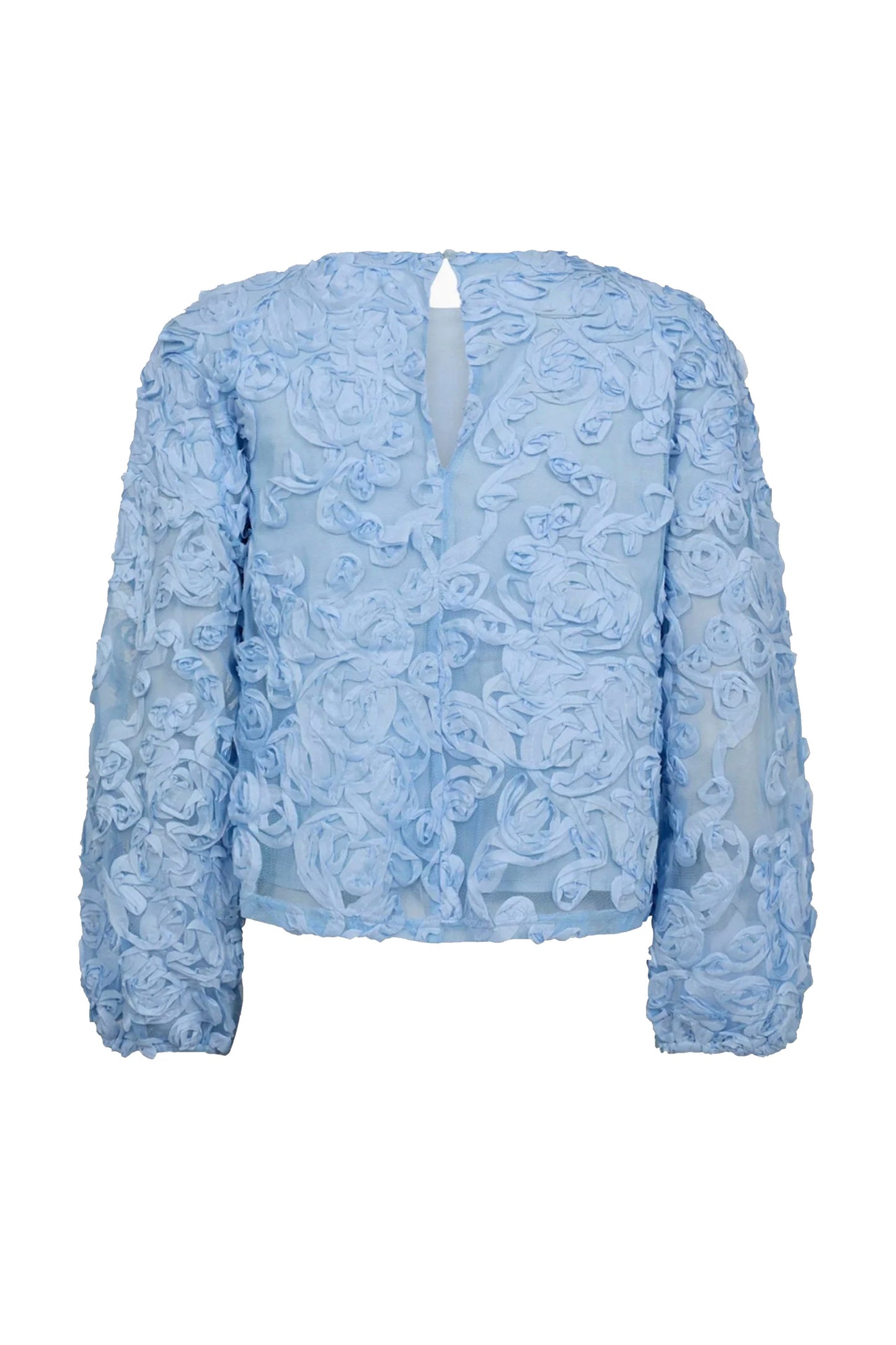 CO'COUTURE TESSYCC FLOWER BLOUSE - Back view featuring lightweight polyester fabric and elegant silhouette