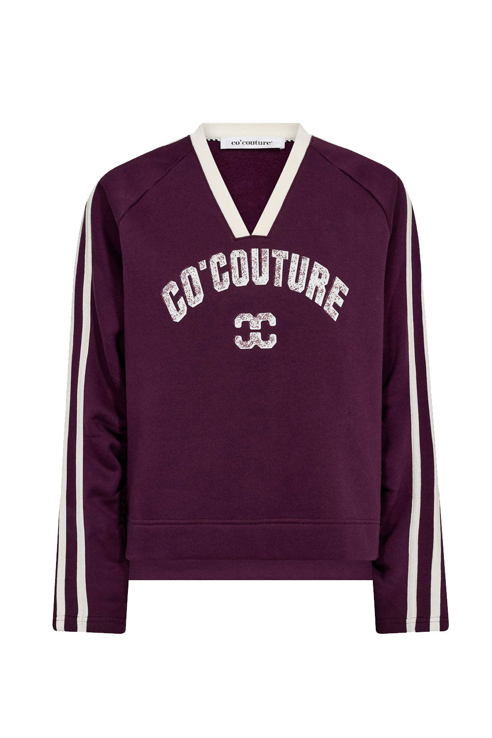 CO´COUTURE Batucc Coco V-Sweat in Plum – front view