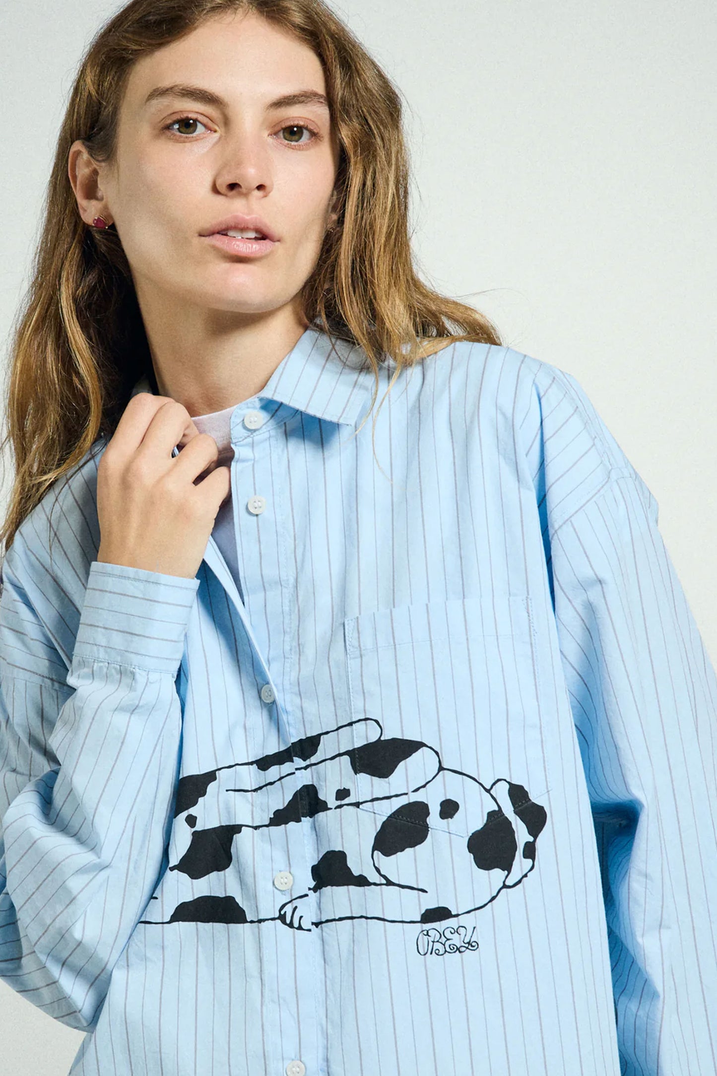 Light blue Obey shirt with a rabbit graphic Pukas Surf Shop