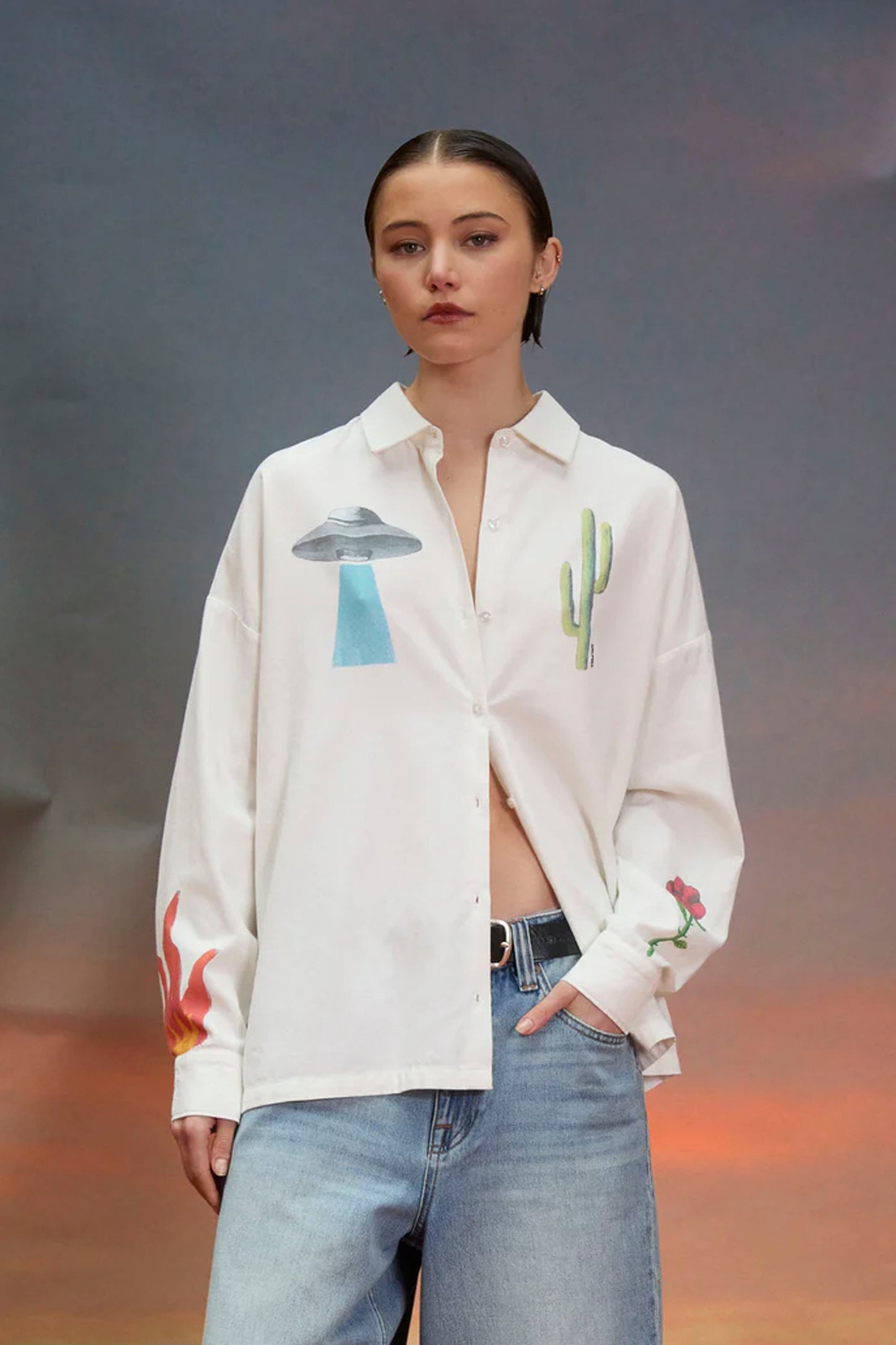 Volcom FA Mickey Mason Shirt Off White – women's relaxed-fit skate shirt at Pukas Surf Shop