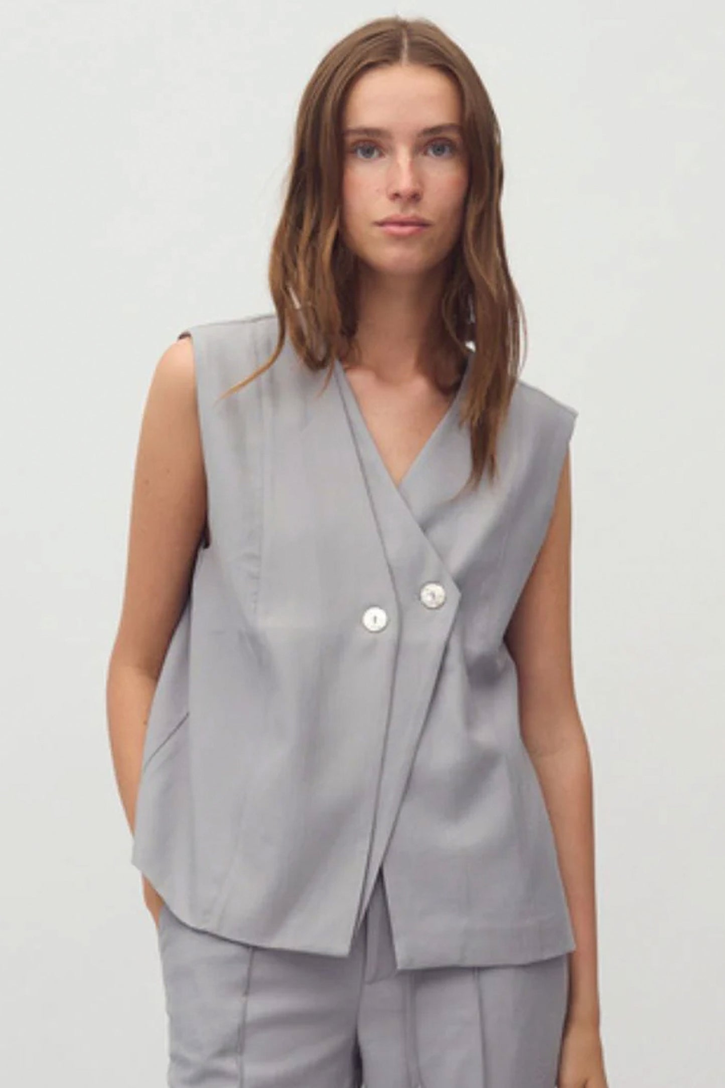 Pukas Surf Shop Woman Shirt mbyM Alfonsina Ultimate Grey