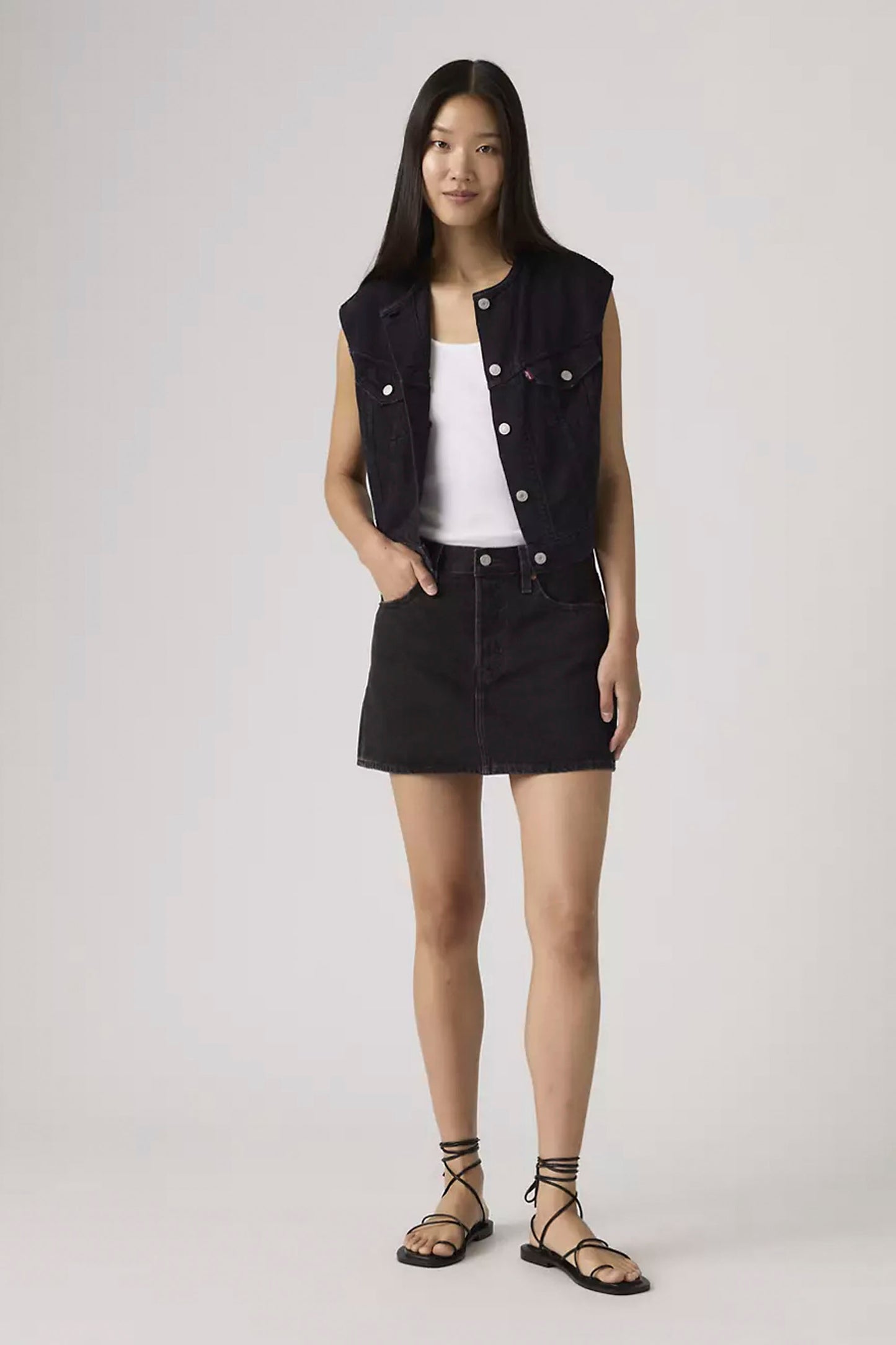 LEVIS Icon Skirt in Rosie Posie wash - premium denim skirt