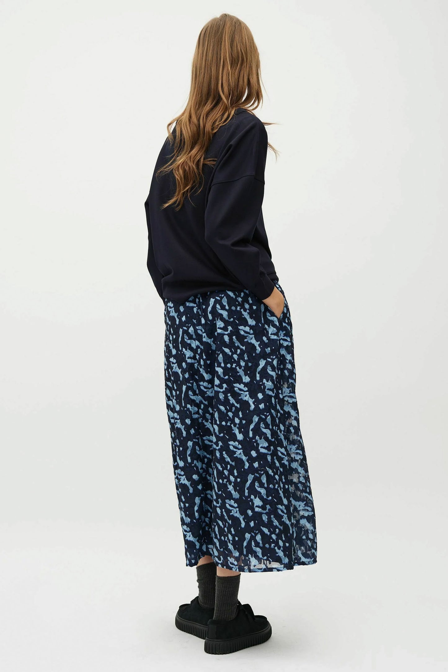 Pukas Surf Shop mbyM women’s printed midi skirt in night sky pattern