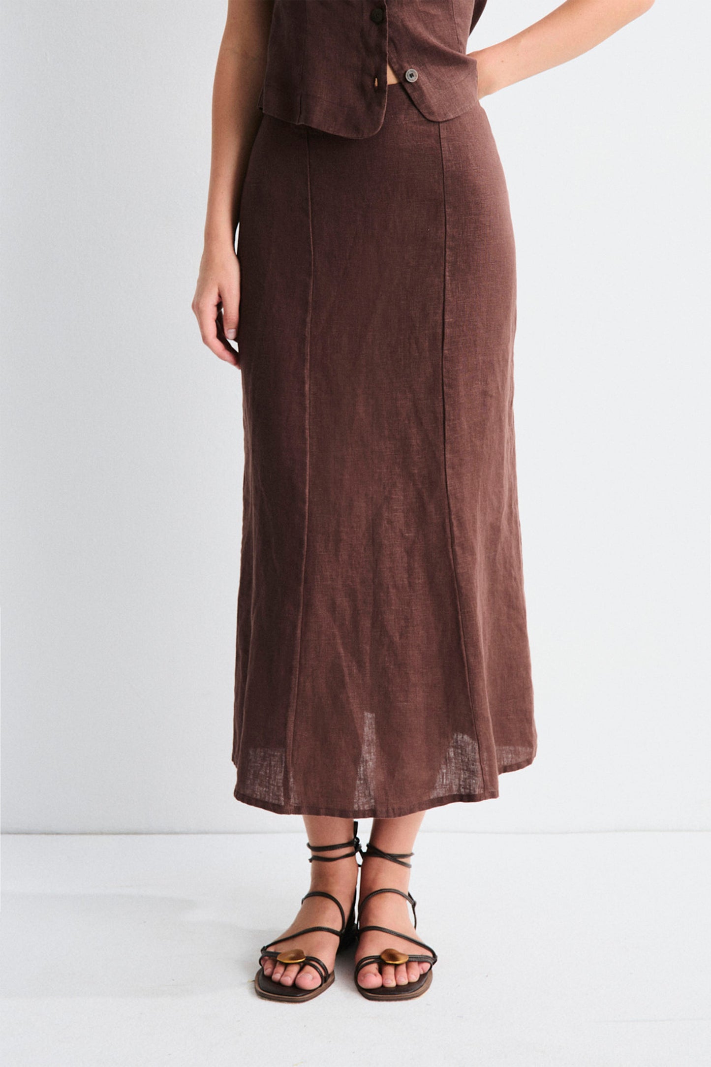 MUS & BOMBON Cyra skirt in marron brown - women's versatile skirt