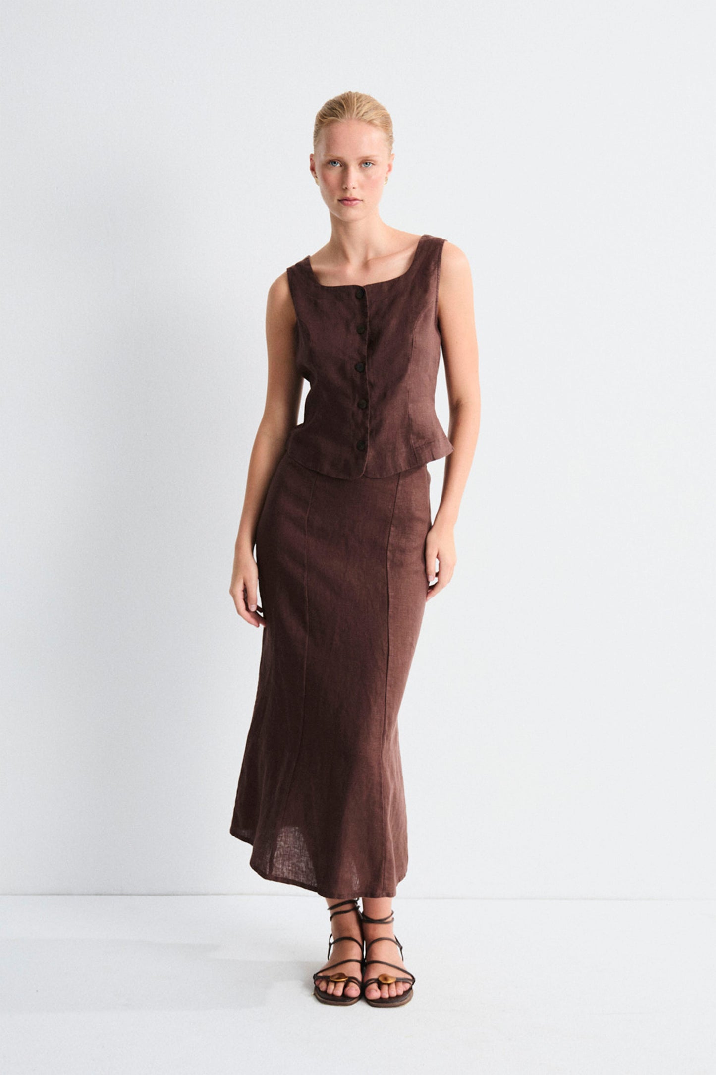 MUS & BOMBON Cyra skirt in marron brown - women's versatile skirt