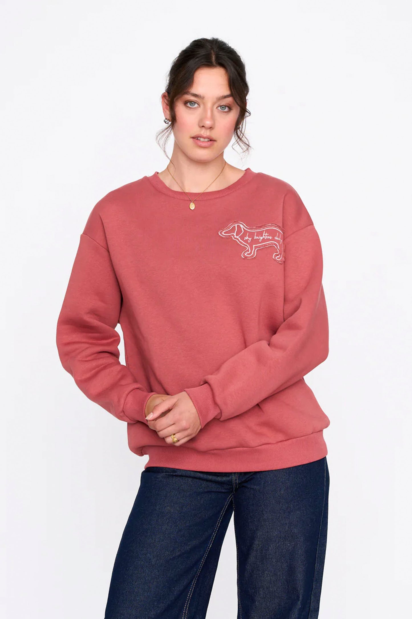 Station Streetwear Pukas Surf Shop rust women’s sweatshirt relaxed fit cozy fleece